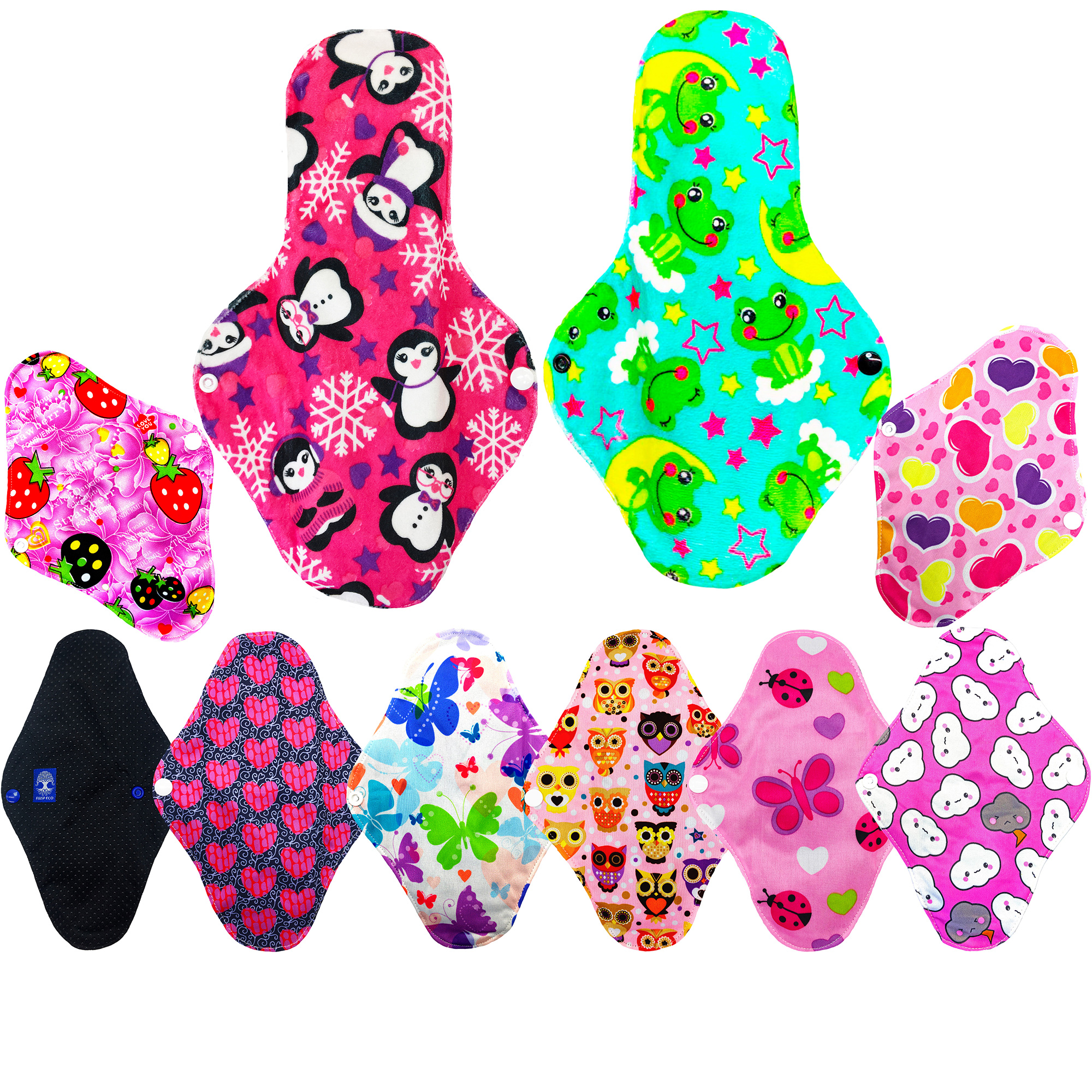 Toallas Sanitarias Femeninas de tela reutilizables regulares y nocturnas ecobaby original.