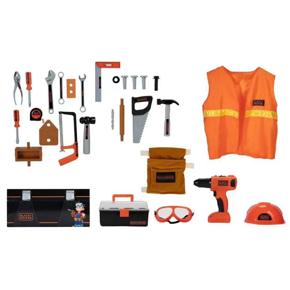 Caja De Herramientas De Juguete Black & Decker 100 Piezas