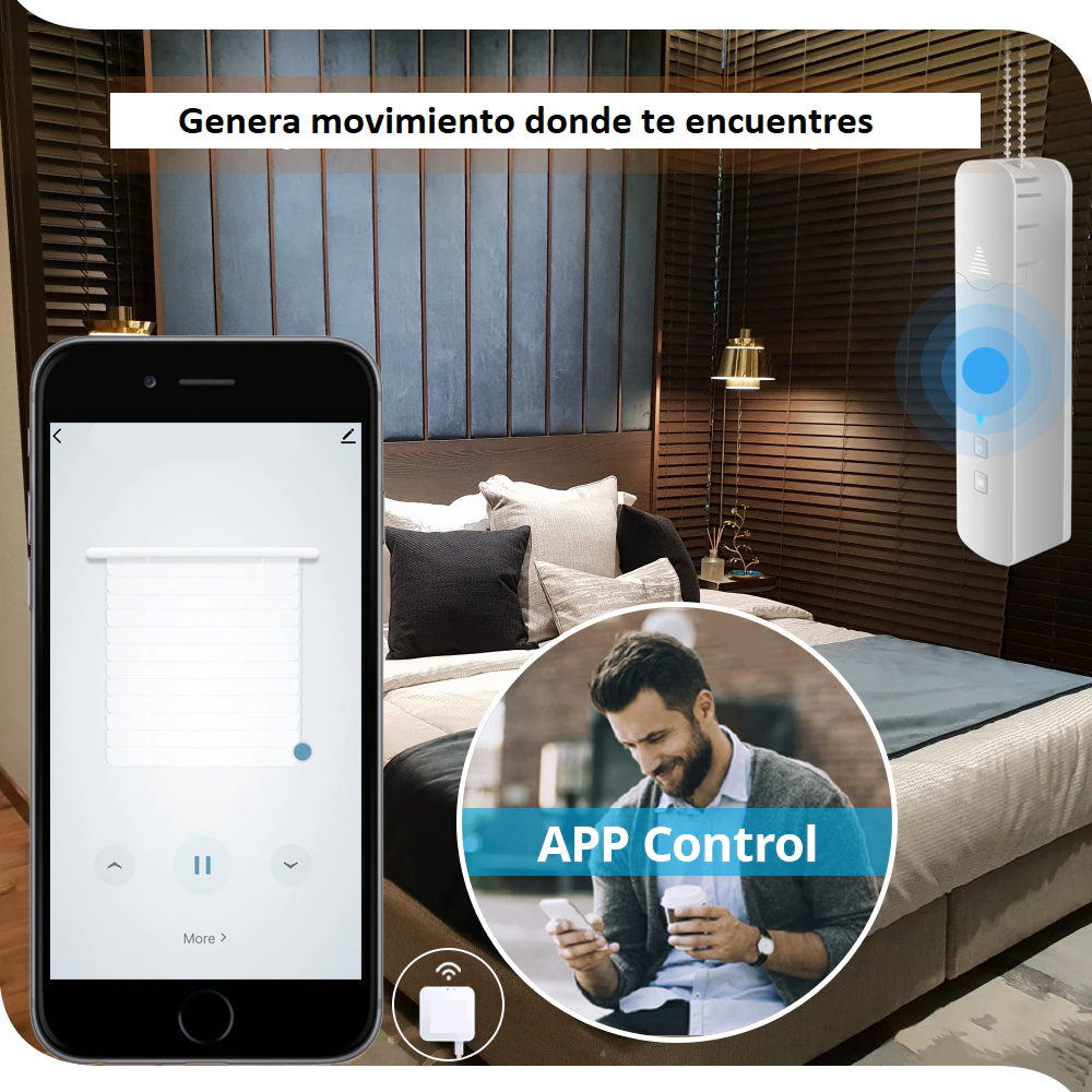 Controlador de Persianas Inteligente Motorizado Funciona con Persianas Enrollables de Cadena Incluye Control de Voz App Tuya Compatible con Amazon Alexa y Google Home / Master / IOT-MOTORCHAIN