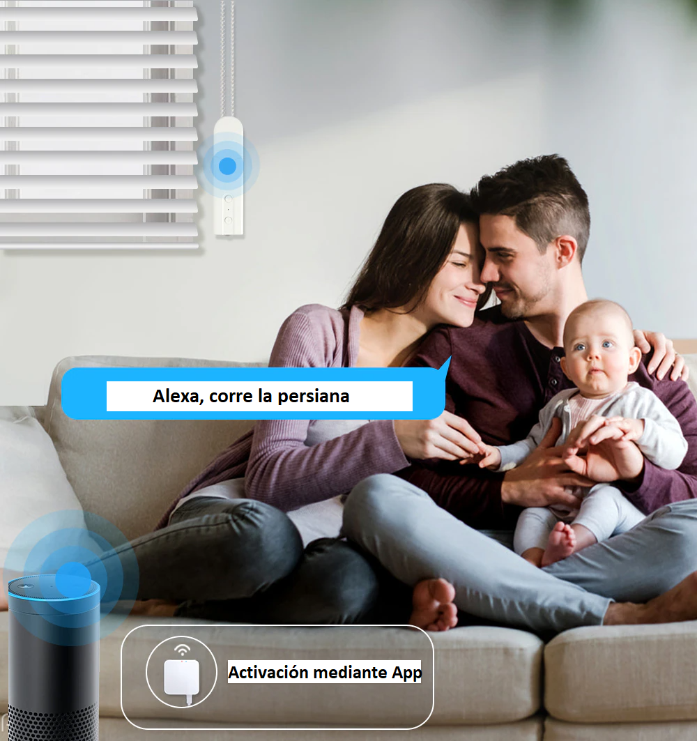 Controlador de Persianas Inteligente Motorizado Funciona con Persianas Enrollables de Cadena Incluye Control de Voz App Tuya Compatible con Amazon Alexa y Google Home / Master / IOT-MOTORCHAIN