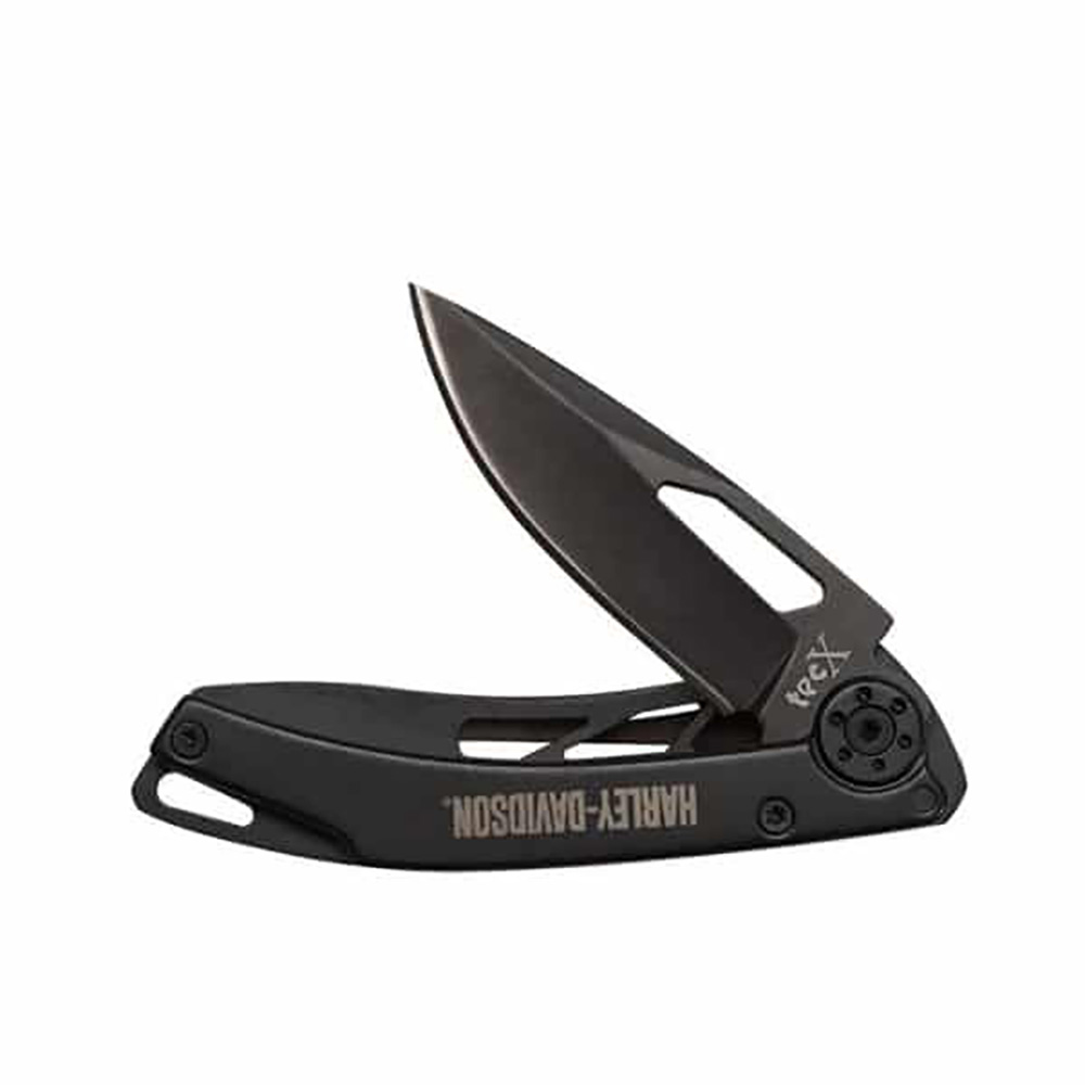 Mini Navaja Lisa con Clip para Billetes Negra Harley Davidson