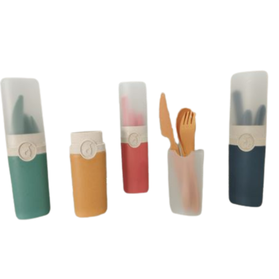 Juego de cubiertos de plastico reutilizables