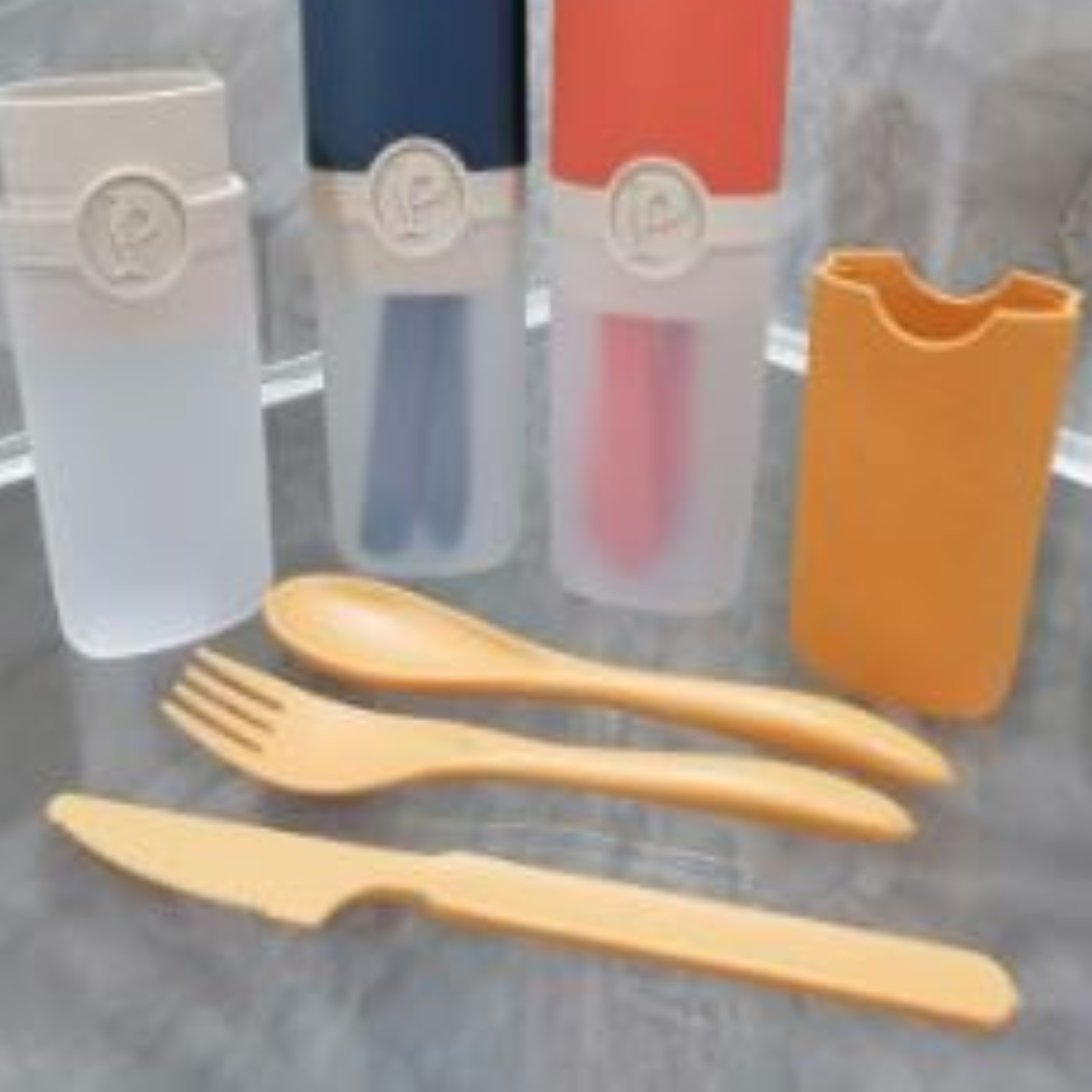 Juego de cubiertos de plastico reutilizables