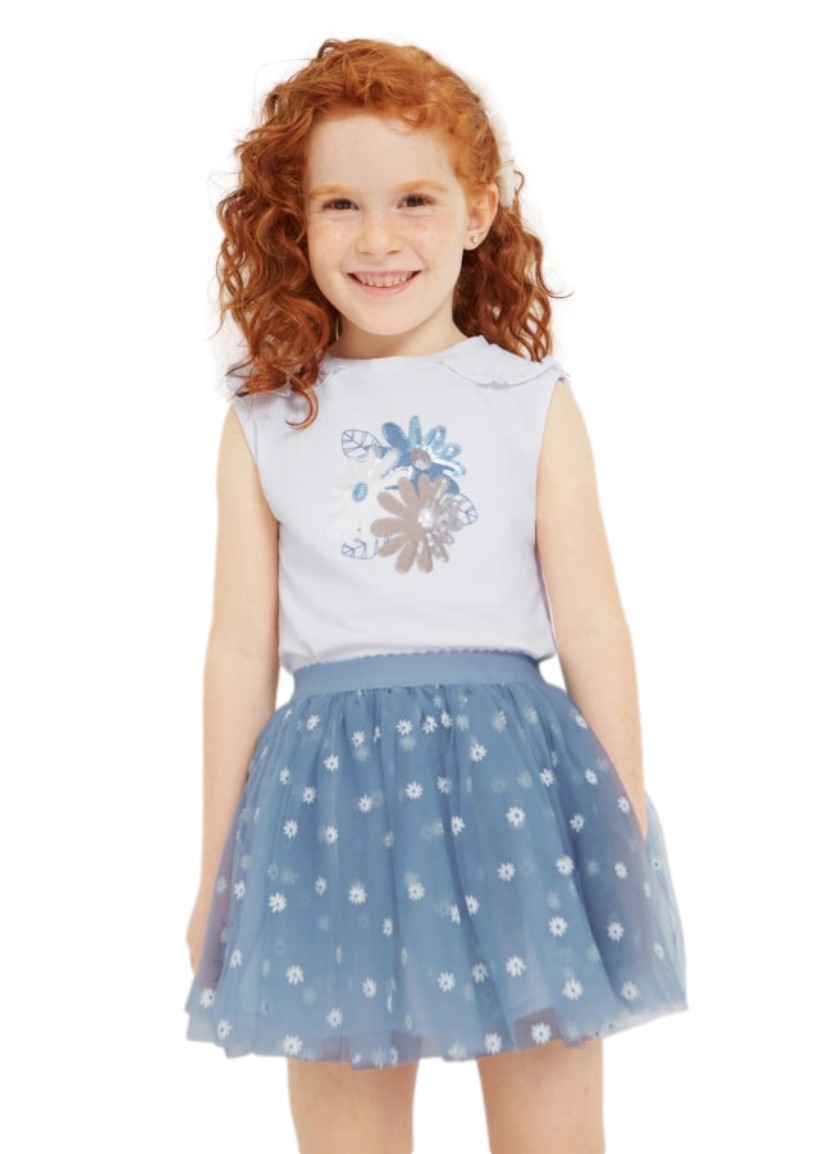 Conjunto 2 Pz Falda Tul Niña Mayoral Color Porcelana