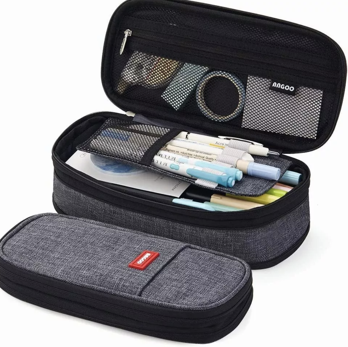 Estuche Para Lápices De Gran Capacidad Caja Organizadora Negro