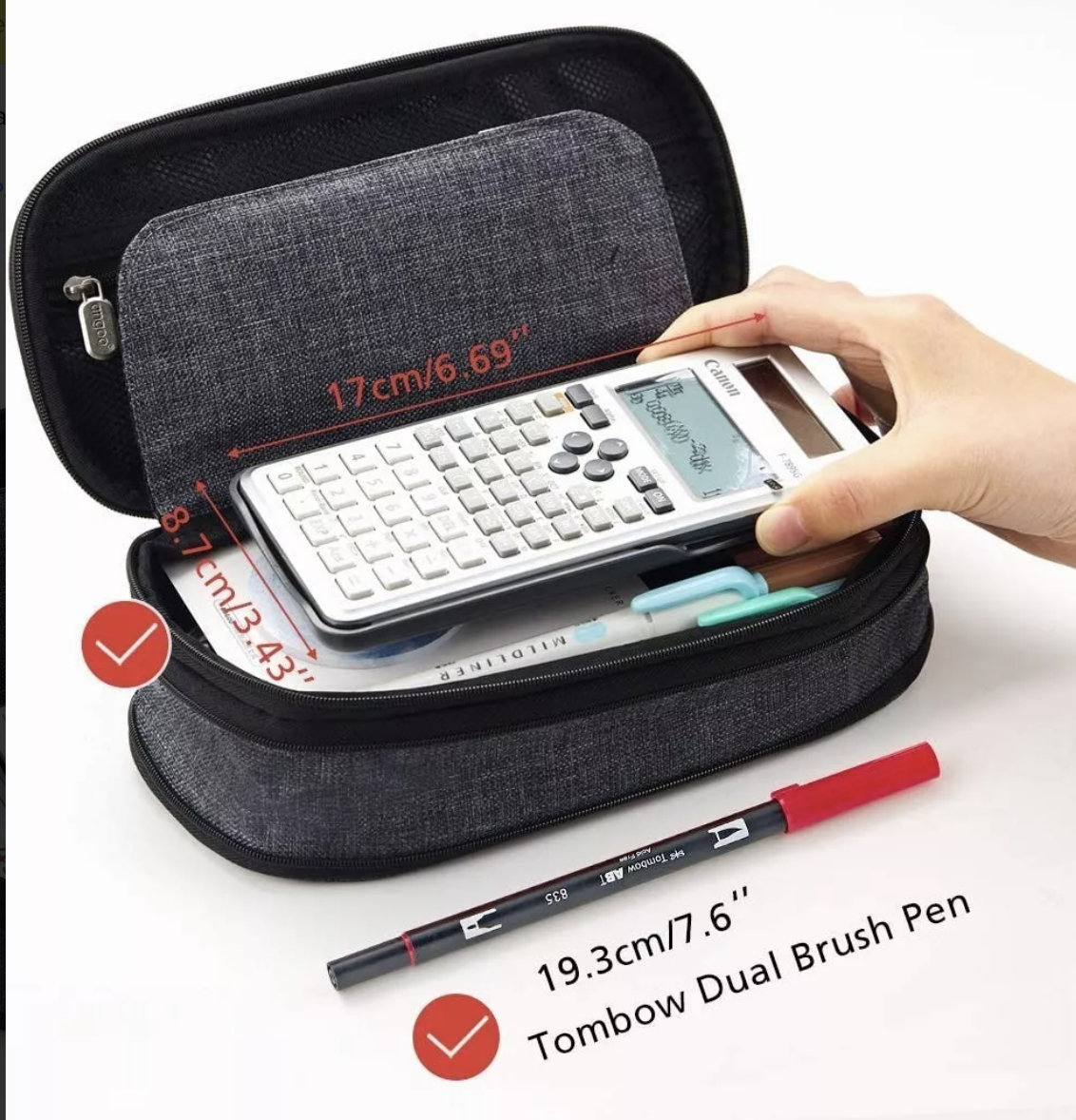 Estuche Para Lápices De Gran Capacidad Caja Organizadora Negro