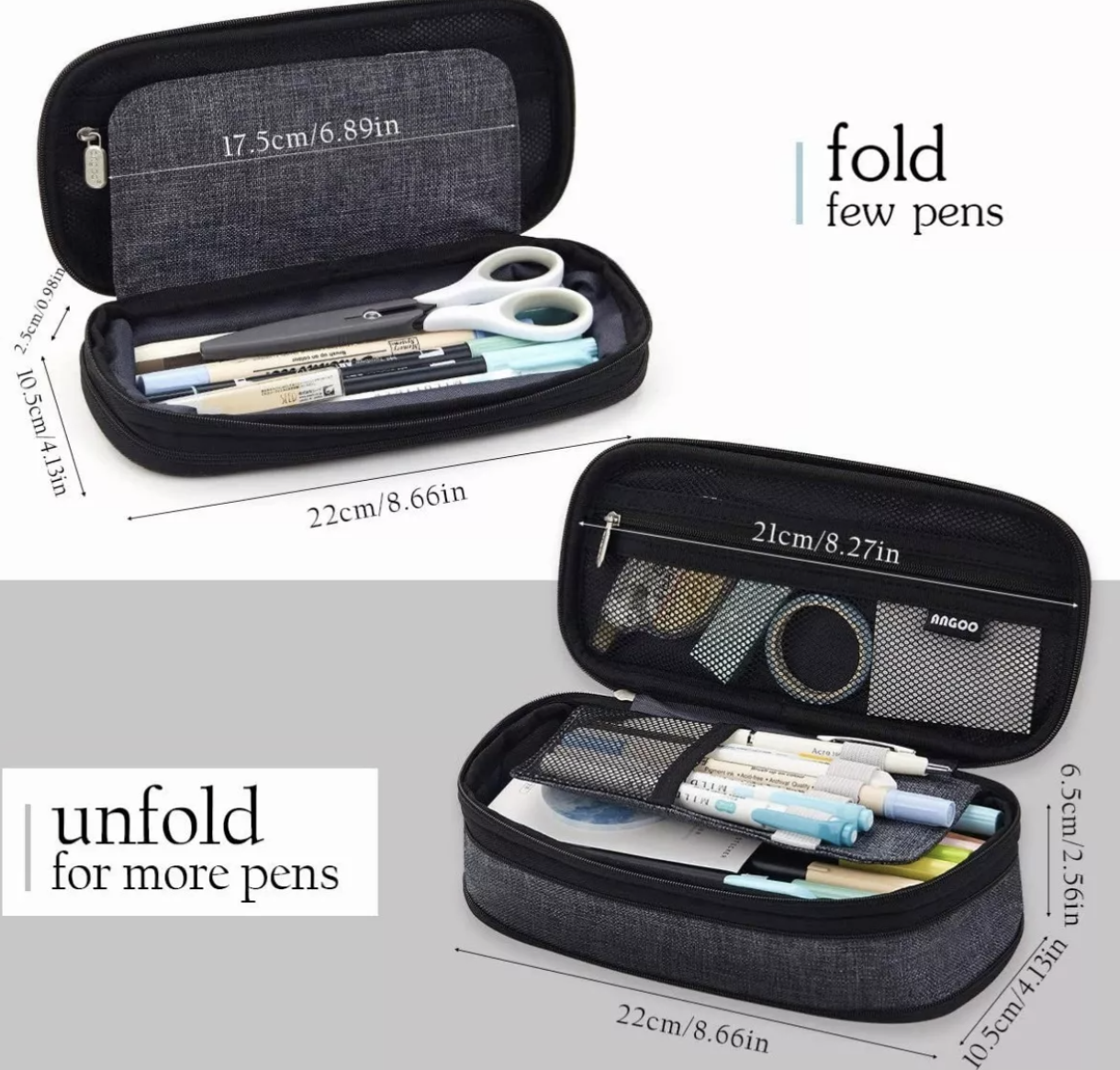 Estuche Para Lápices De Gran Capacidad Caja Organizadora Negro