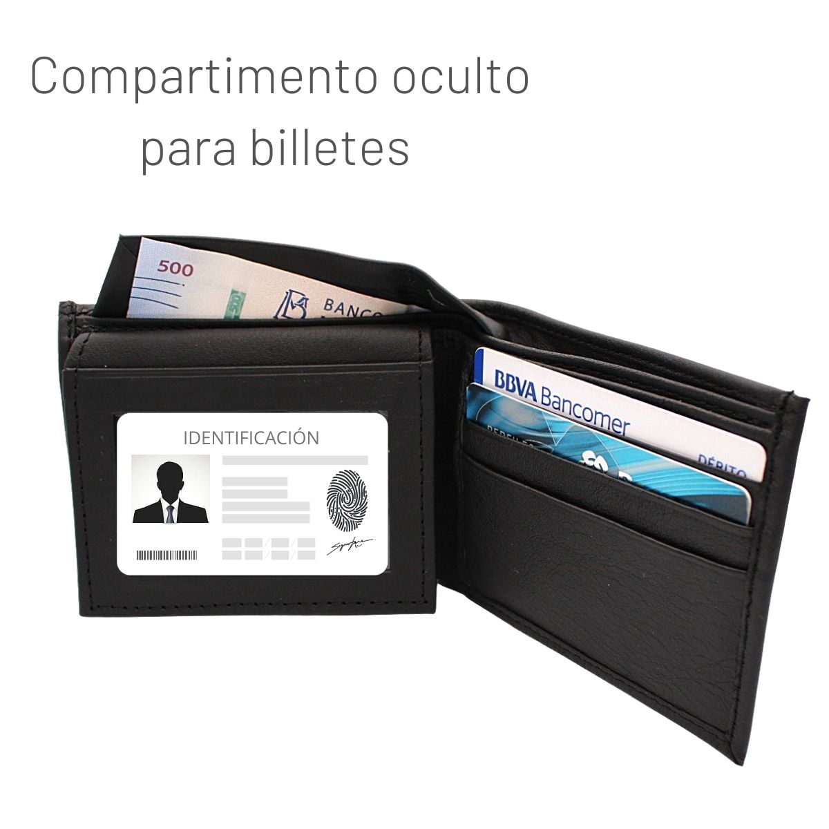 Cartera Billetera Carteras México Bifold Compartimiento Secreto Piel Genuina Regalo Hombre