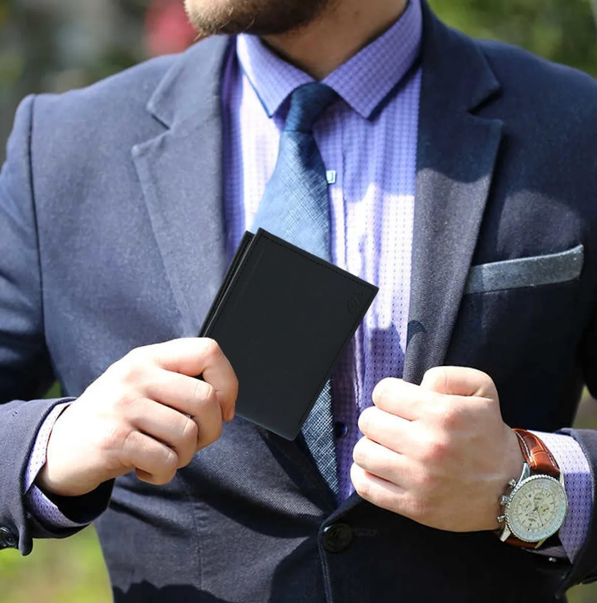 Cartera Billetera Carteras México Bifold Compartimiento Secreto Piel Genuina Regalo Hombre