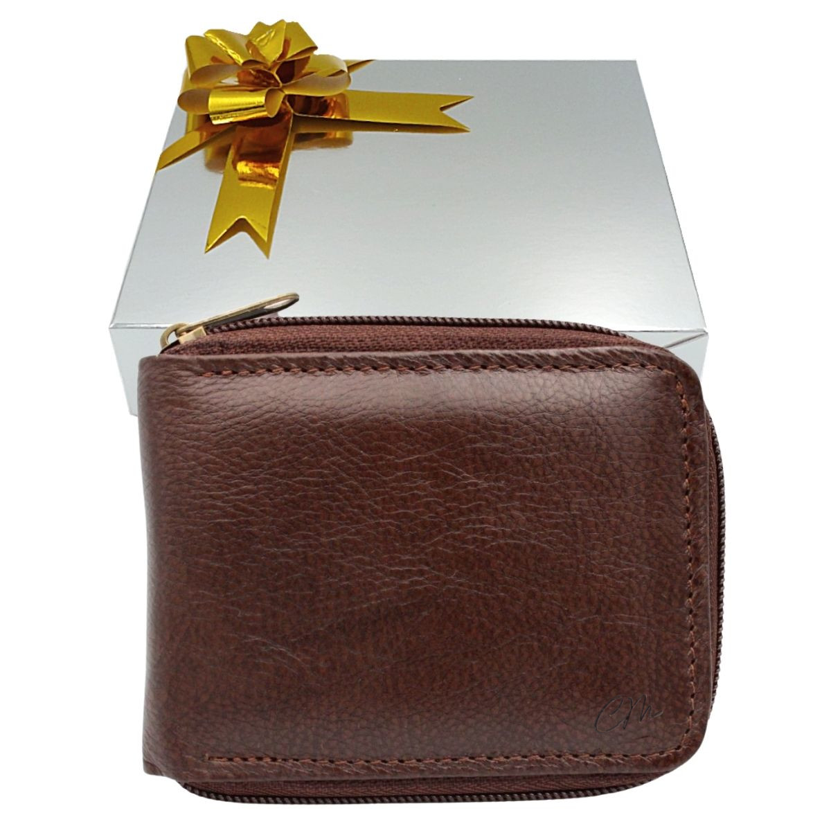 Cartera Billetera Carteras México Box Cierre Piel Genuina Regalo Hombre