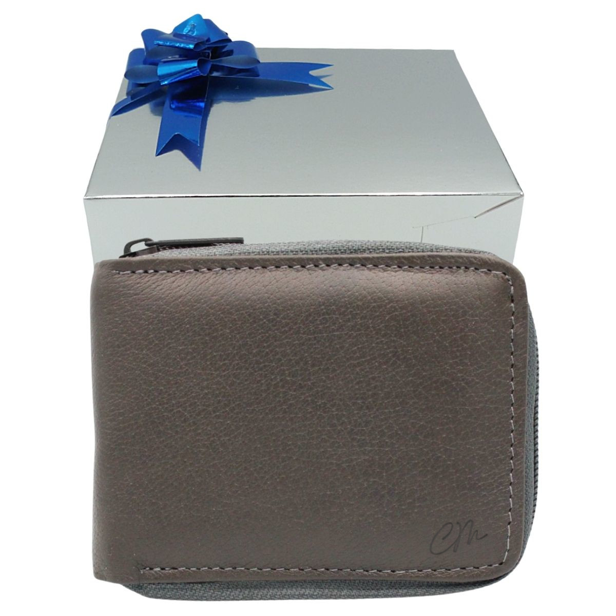 Cartera Billetera Carteras México Box Cierre Piel Genuina Regalo Hombre