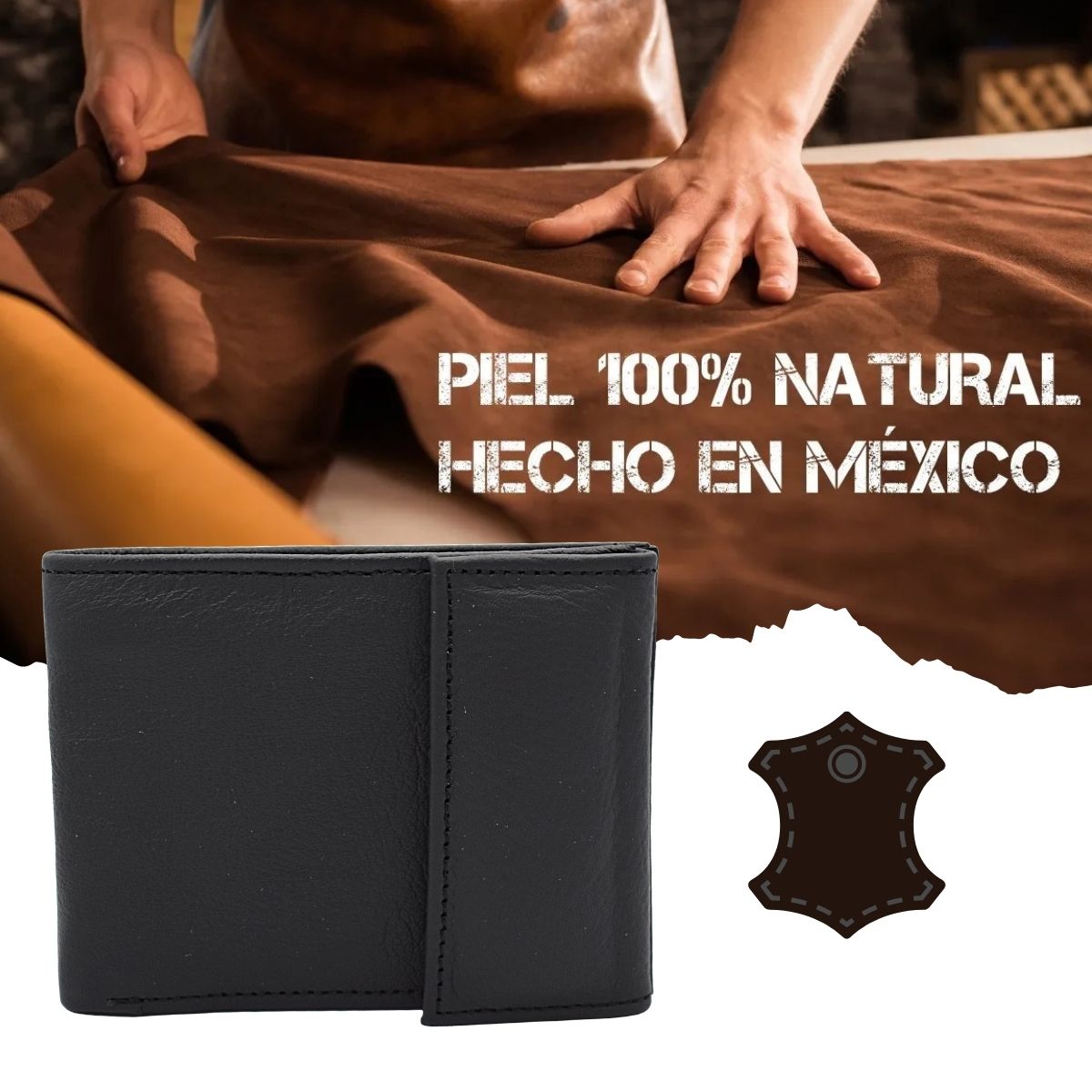 Cartera Billetera Carteras México Contacto Piel Genuina Regalo Hombre