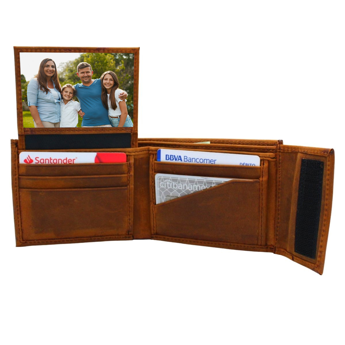Cartera Billetera Carteras México Contacto Nobuck Piel Genuina Regalo Hombre