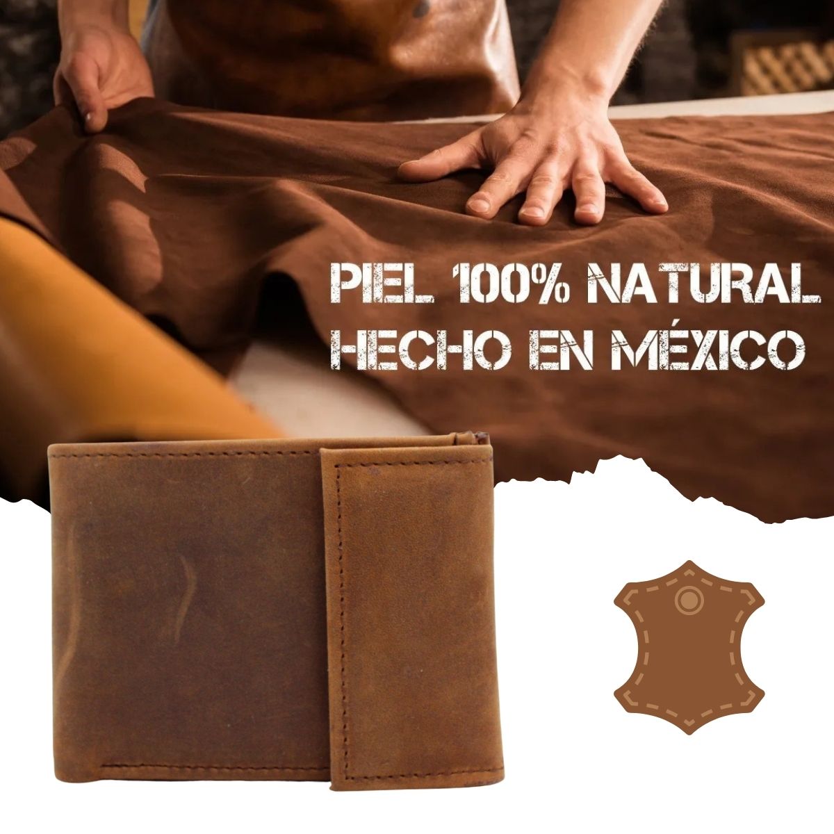 Cartera Billetera Carteras México Contacto Nobuck Piel Genuina Regalo Hombre