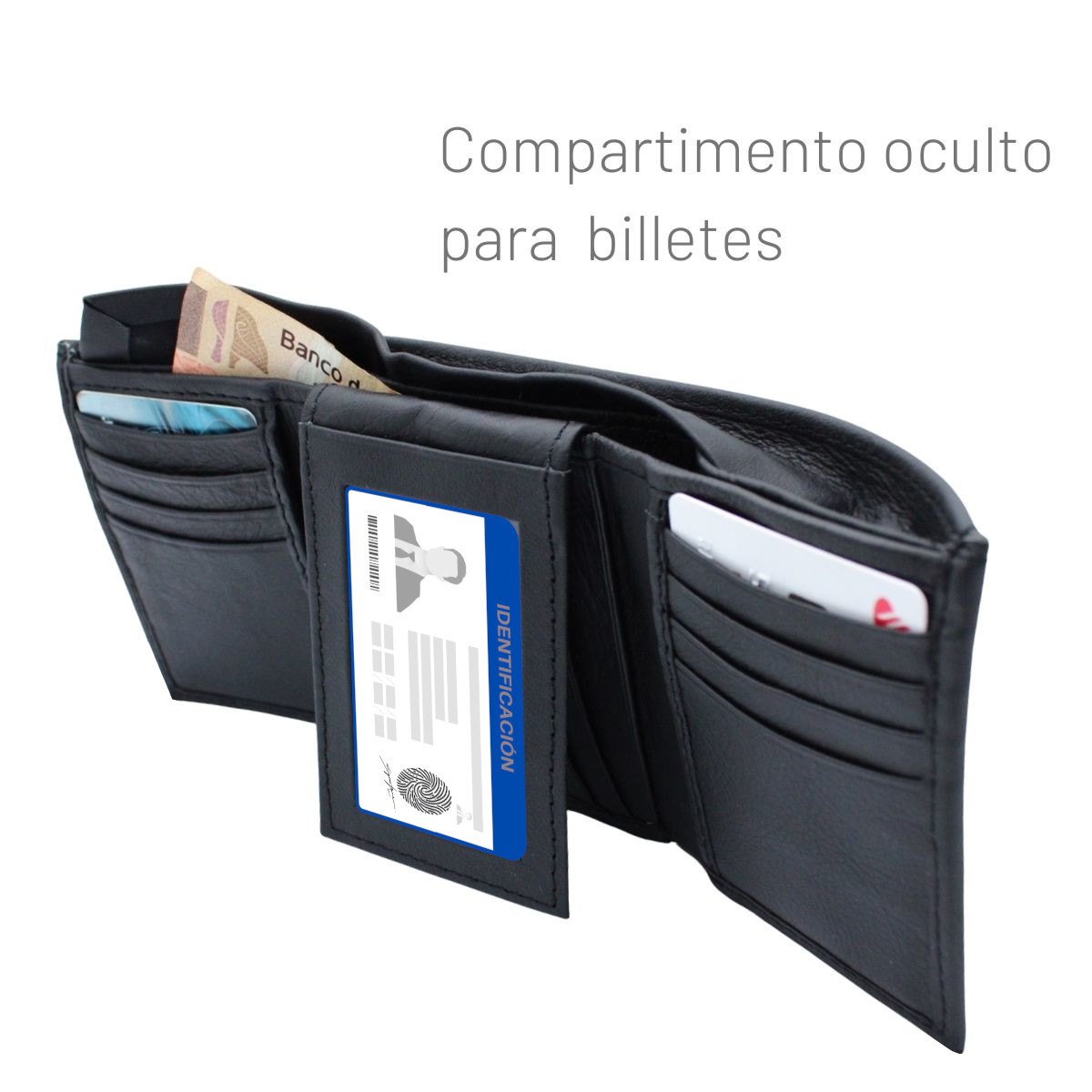 Cartera Billetera Carteras México Triple Premium Piel Genuina Regalo Hombre