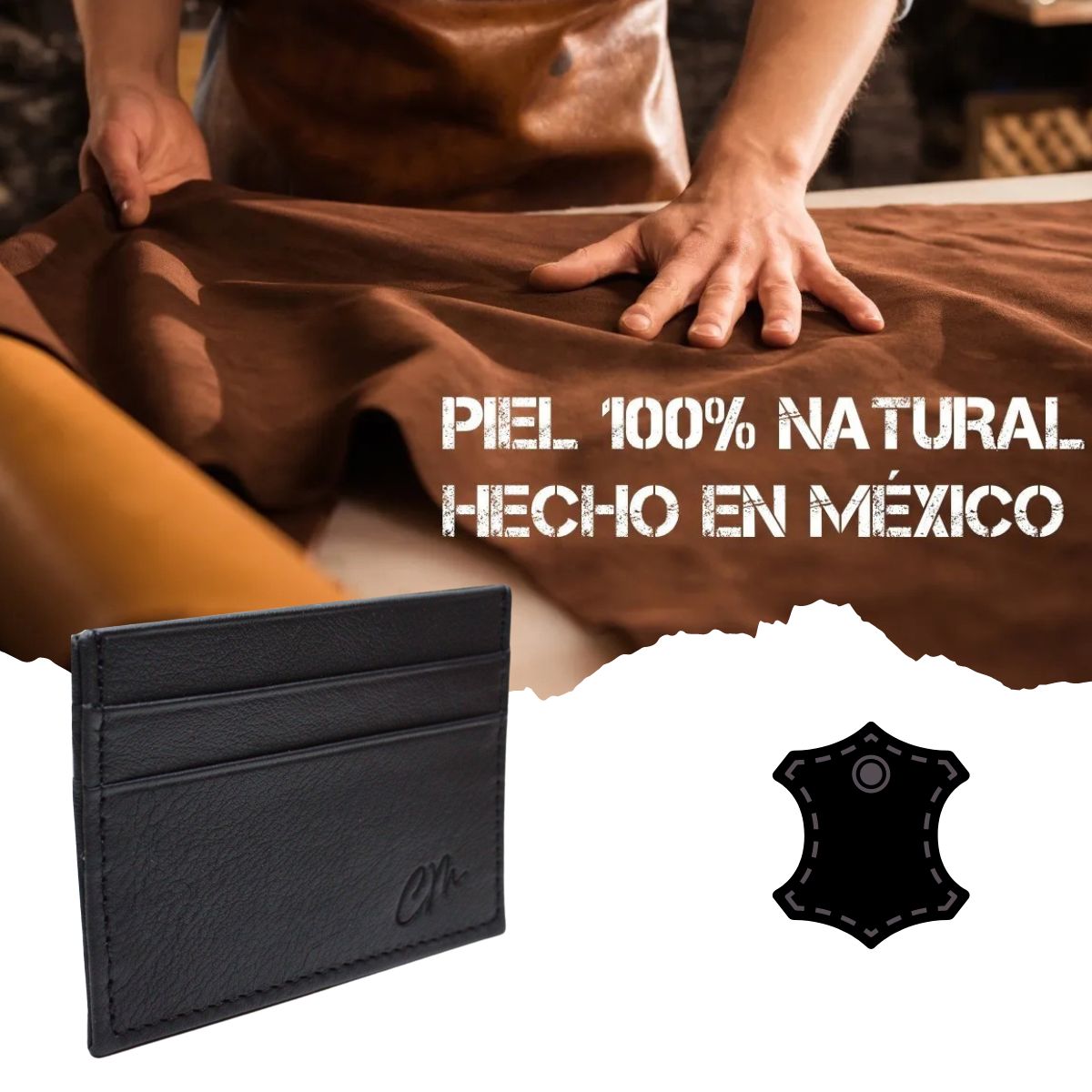 Tarjetero Billetes Carteras México Minimalista Piel Genuina Hombre