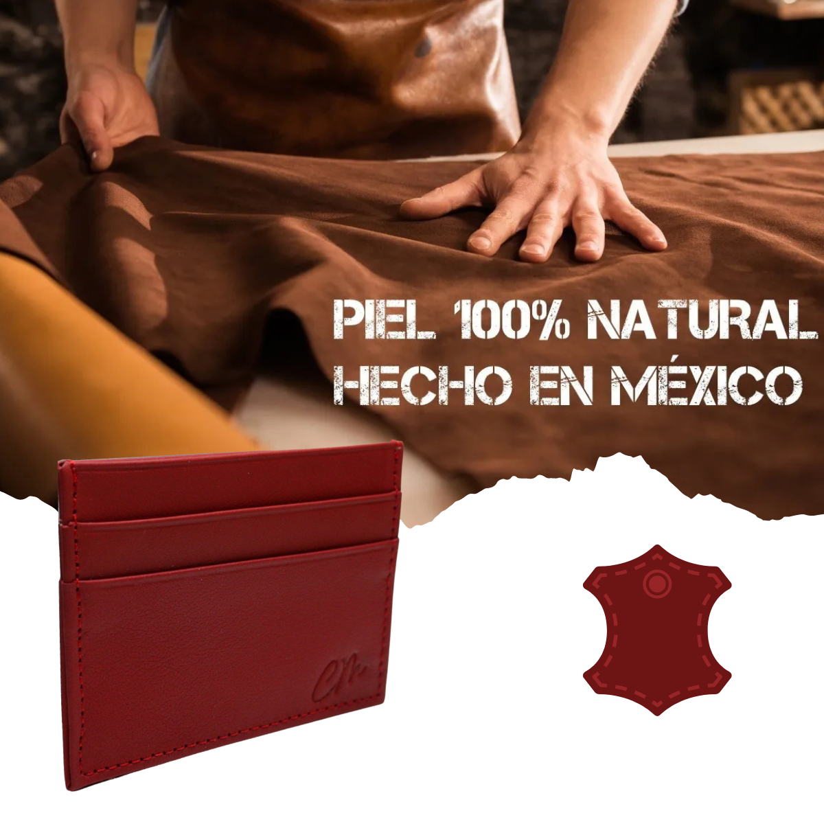 Tarjetero Billetes Carteras México Minimalista Piel Genuina Hombre