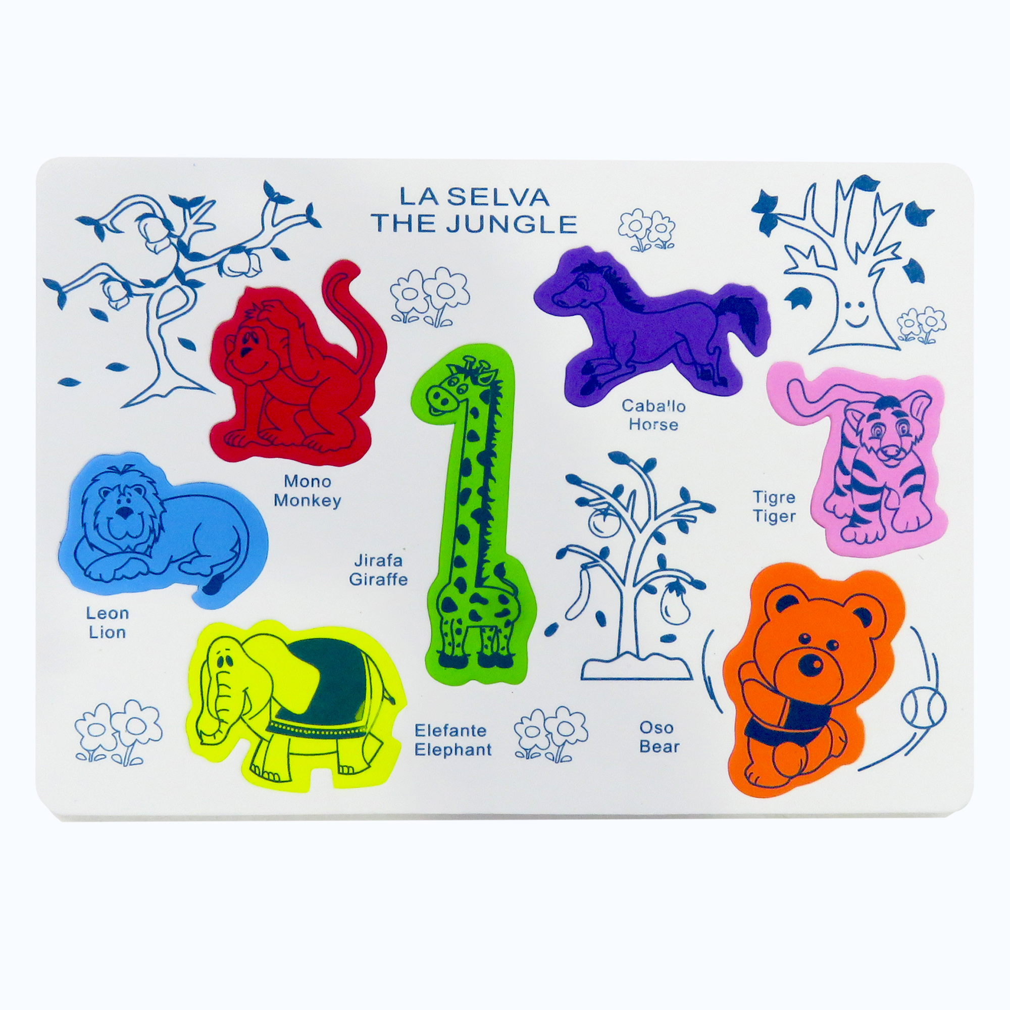 Tabla didactica de Foamy Animal de Selva para niños infantiles buen regalo juego educativo aprendizaje