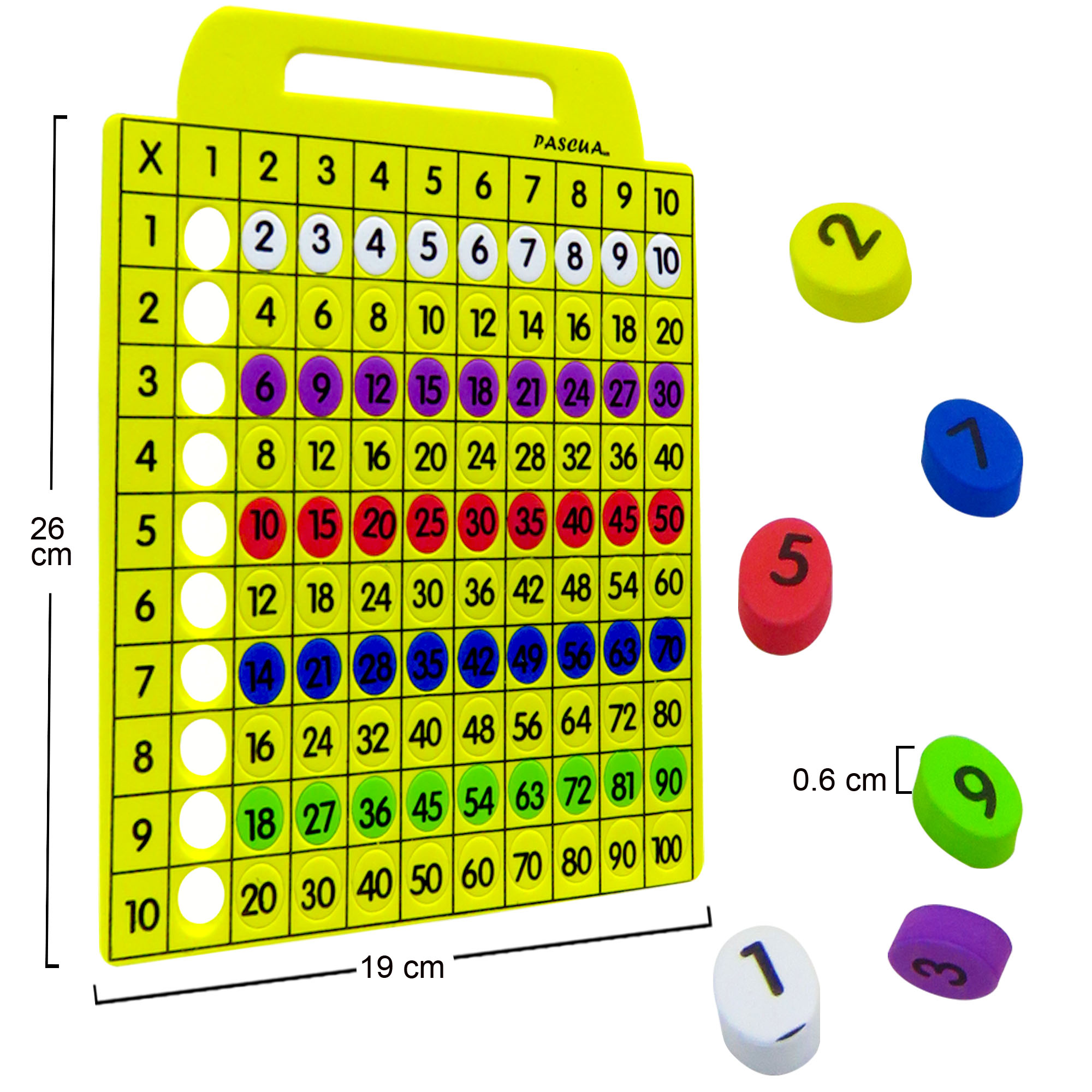 Tabla didactica de Foamy Multiplicar para niños juego educativo aprendizaje escuela primaria