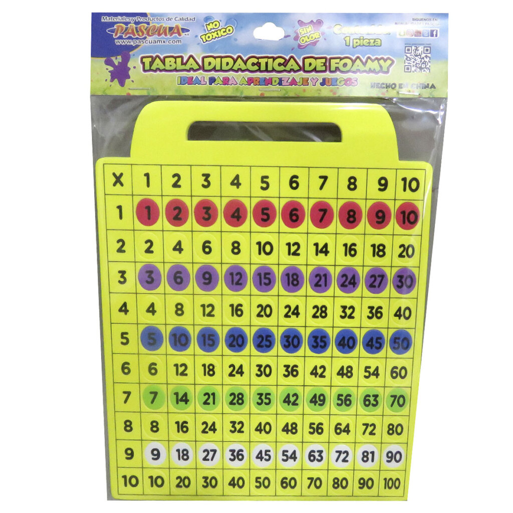 Tabla didactica de Foamy Multiplicar para niños juego educativo aprendizaje escuela primaria