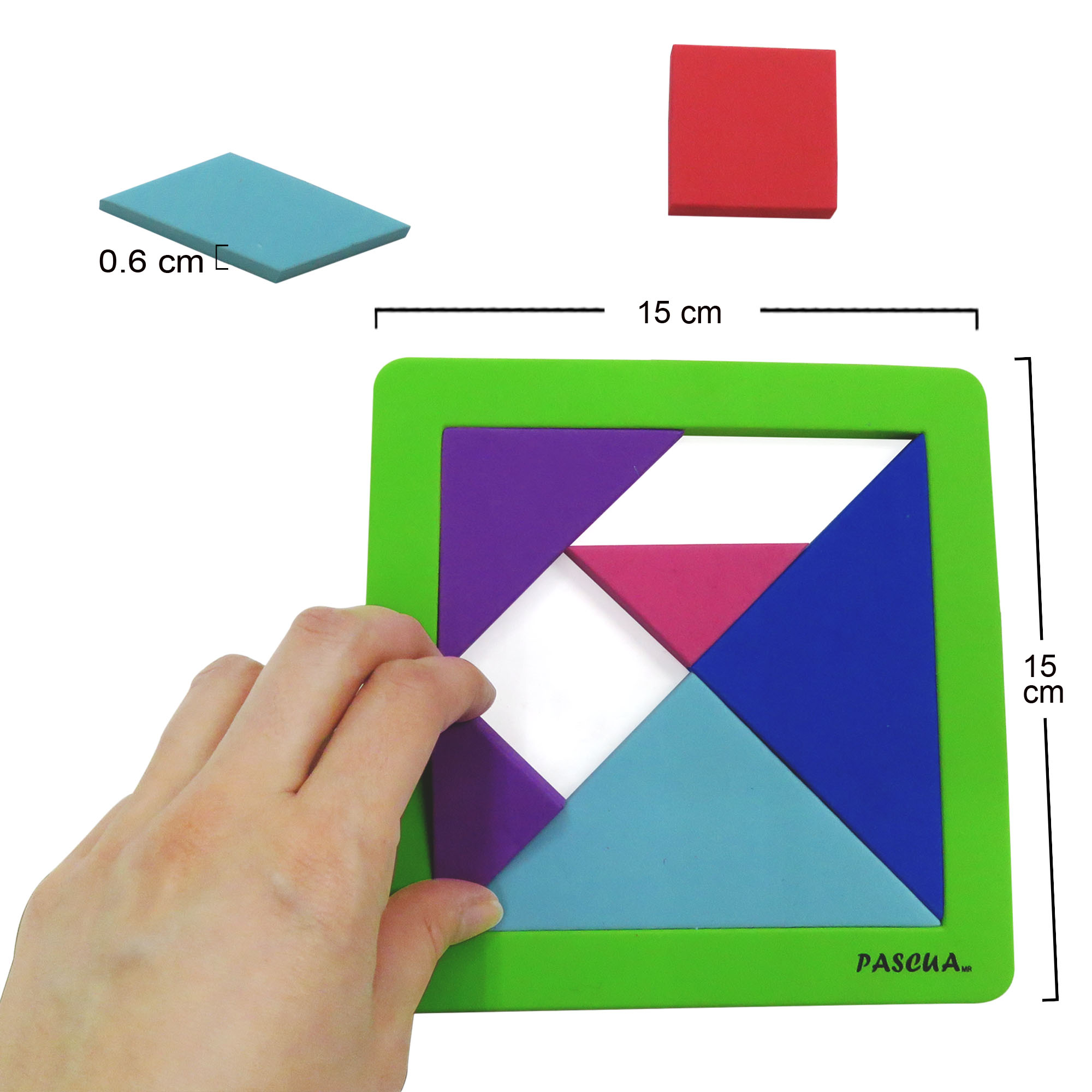 Tabla didactica de Foamy Tangram 15cm para niños infantiles buen regalo juego educativo aprendizaje