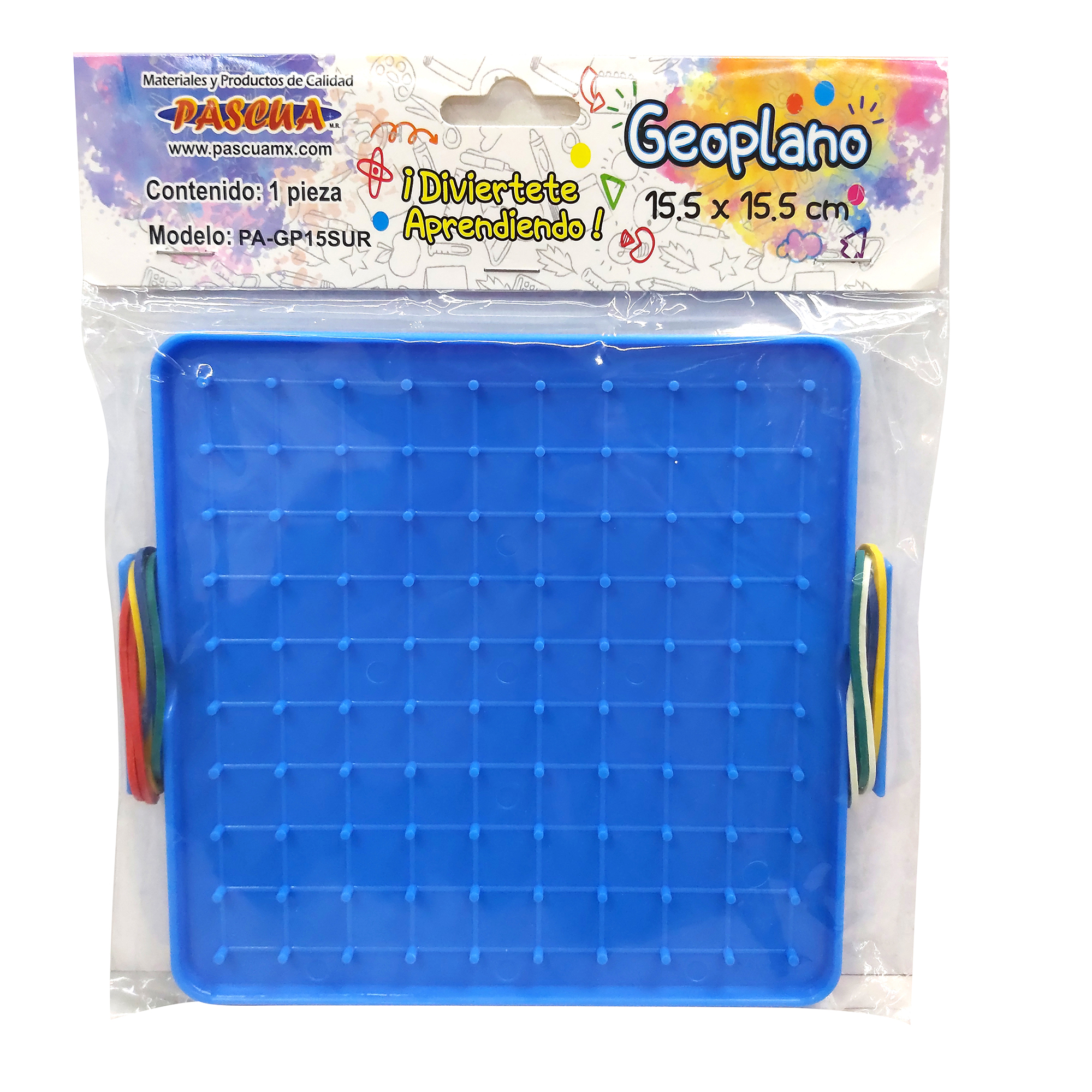 Geoplano con Gomas elásticas Clavijas de plástico Duradero, Juguete didáctico de matemáticas para Aprender geometría, niños de 5 + años