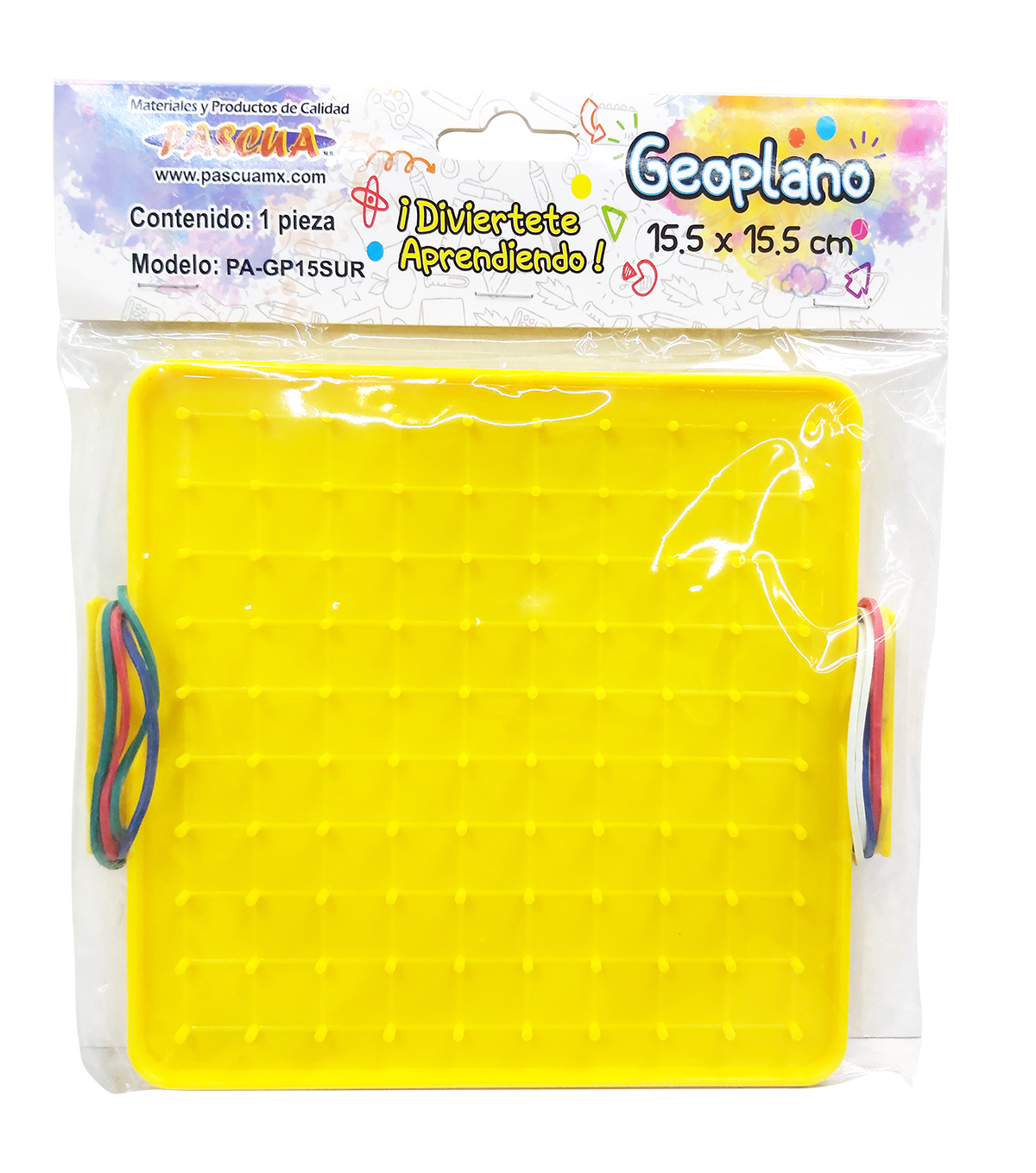 Geoplano con Gomas elásticas Clavijas de plástico Duradero, Juguete didáctico de matemáticas para Aprender geometría, niños de 5 + años