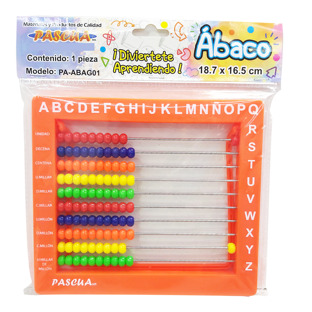 Ábaco de Marco de Plastico de 10 Filas con 100 Cuentas, Juguete de
