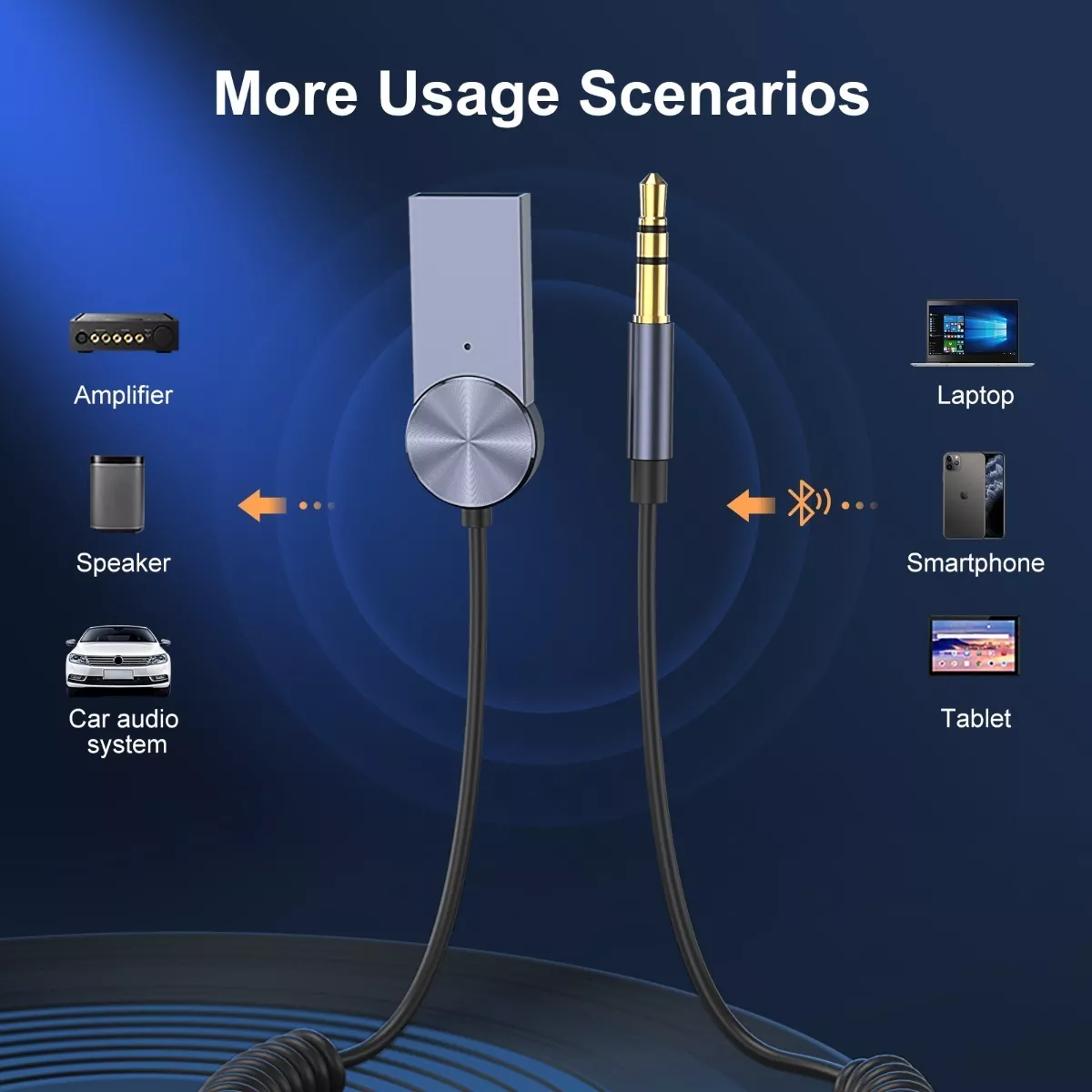 Receptor Usb Bluetooth 5.0 Para El Coche Con Toma 3.5mm Aux