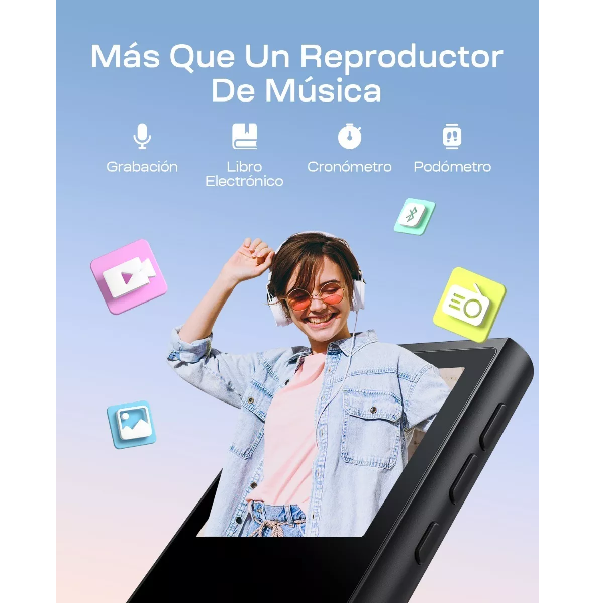 Reproductor Mp3 Bluetooth Pantalla Táctil Con Bocina Y 80gb
