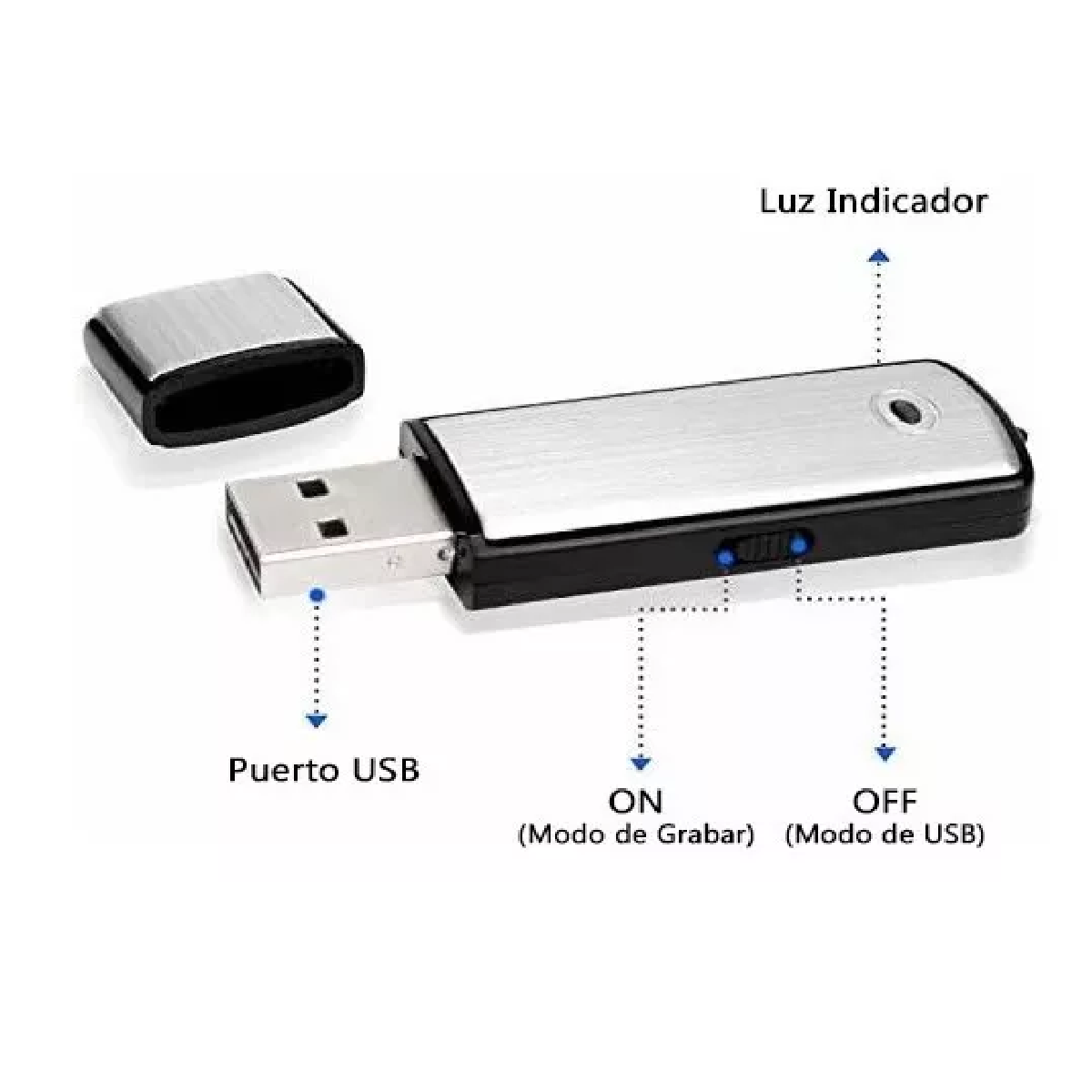 MINI GRABADORA DIGITAL DE AUDIO USB 36 HORAS (ESPIA)