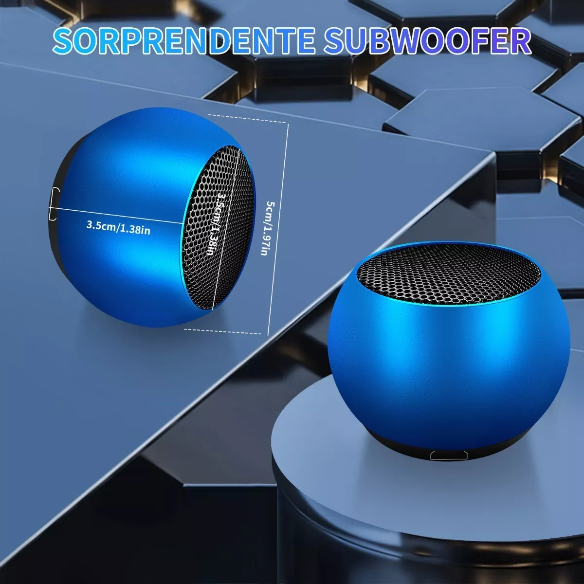 Bocina Bluetooth Portatil Mini Speaker Echo Dot Inalambricas Azul