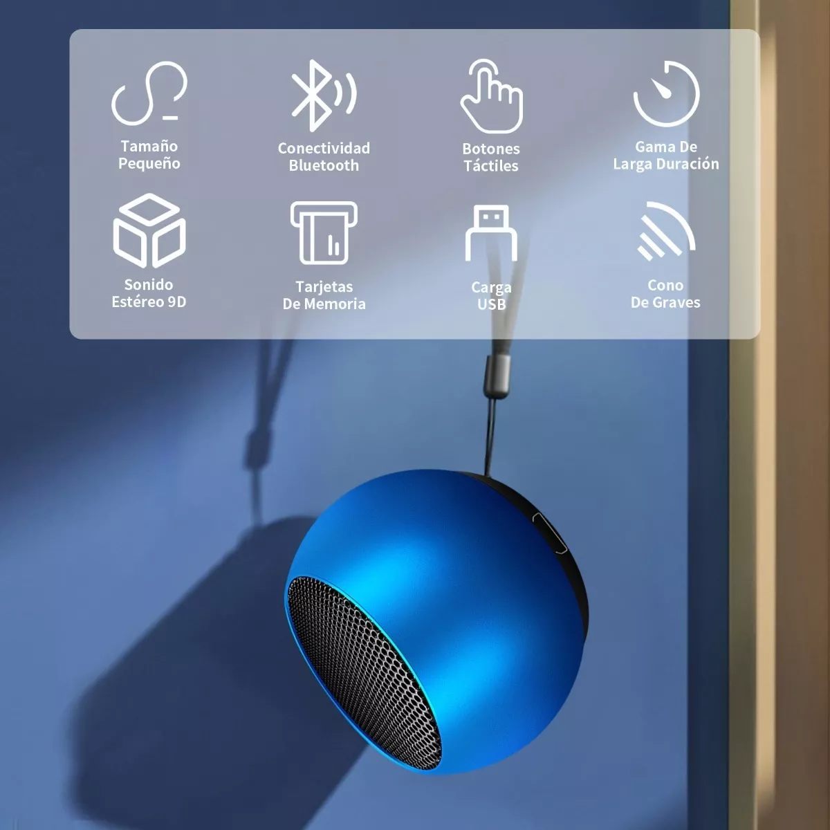 Bocina Bluetooth Portatil Mini Speaker Echo Dot Inalambricas Azul