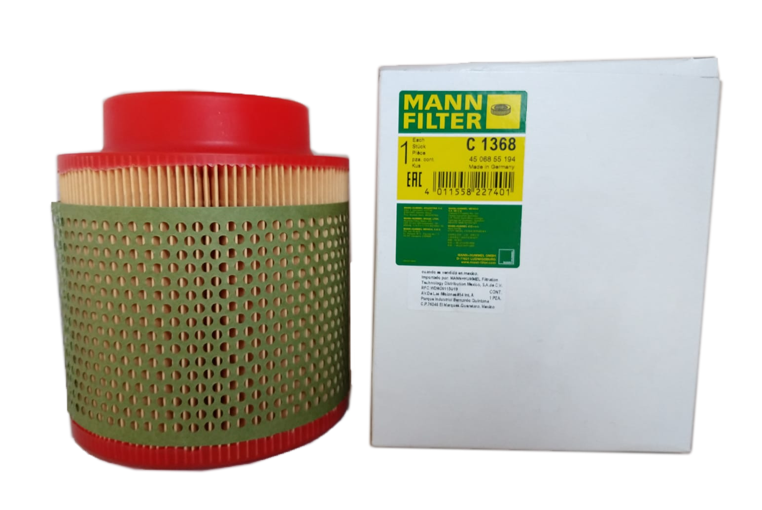 C1368 Filtro De Aire Cilindrico ( P500242 C 1368 )