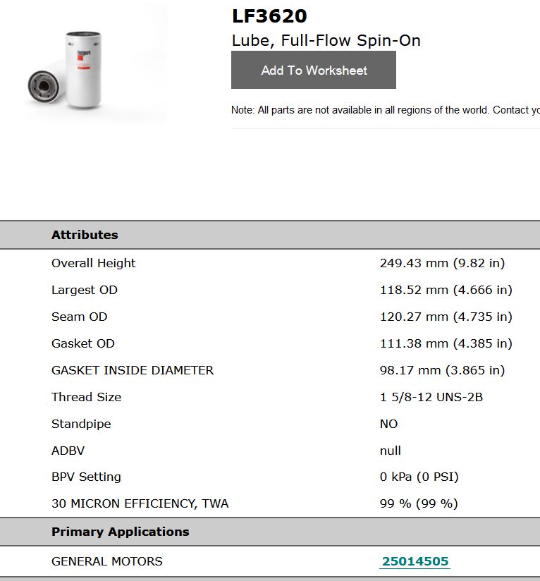 Lf3620 Lf 3620 Filtro De Aceite P552100