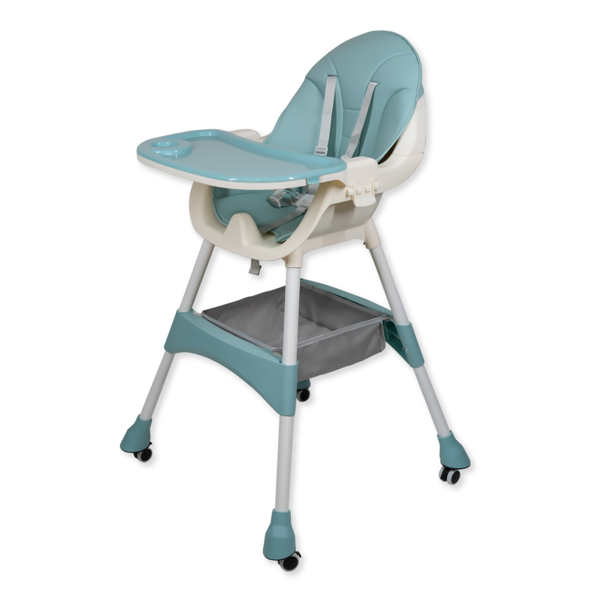 Silla Alta Para Bebé Aeiou S-01 Periquera Con Llantas Aqua