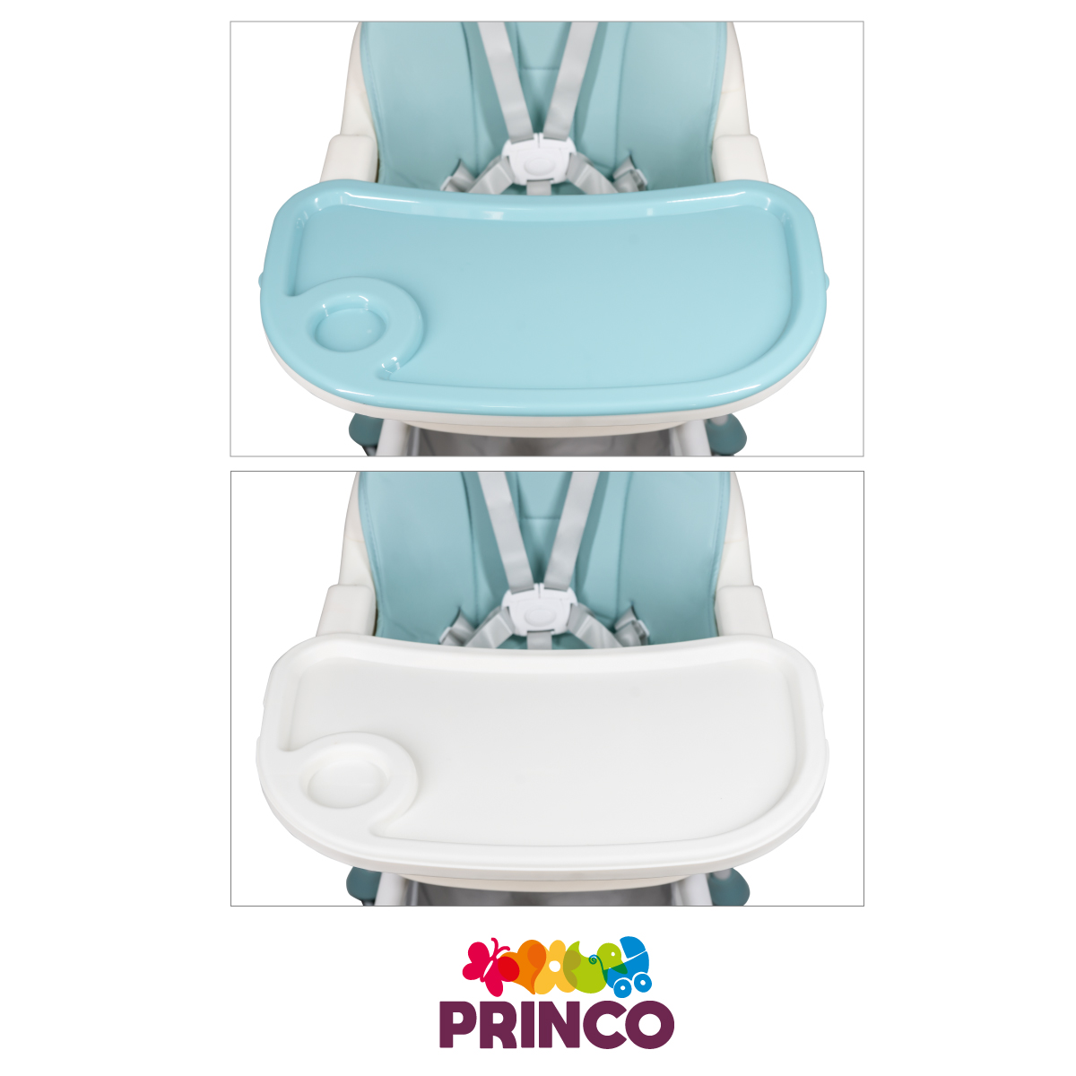 Silla Alta Para Bebé Aeiou S-01 Periquera Con Llantas Aqua