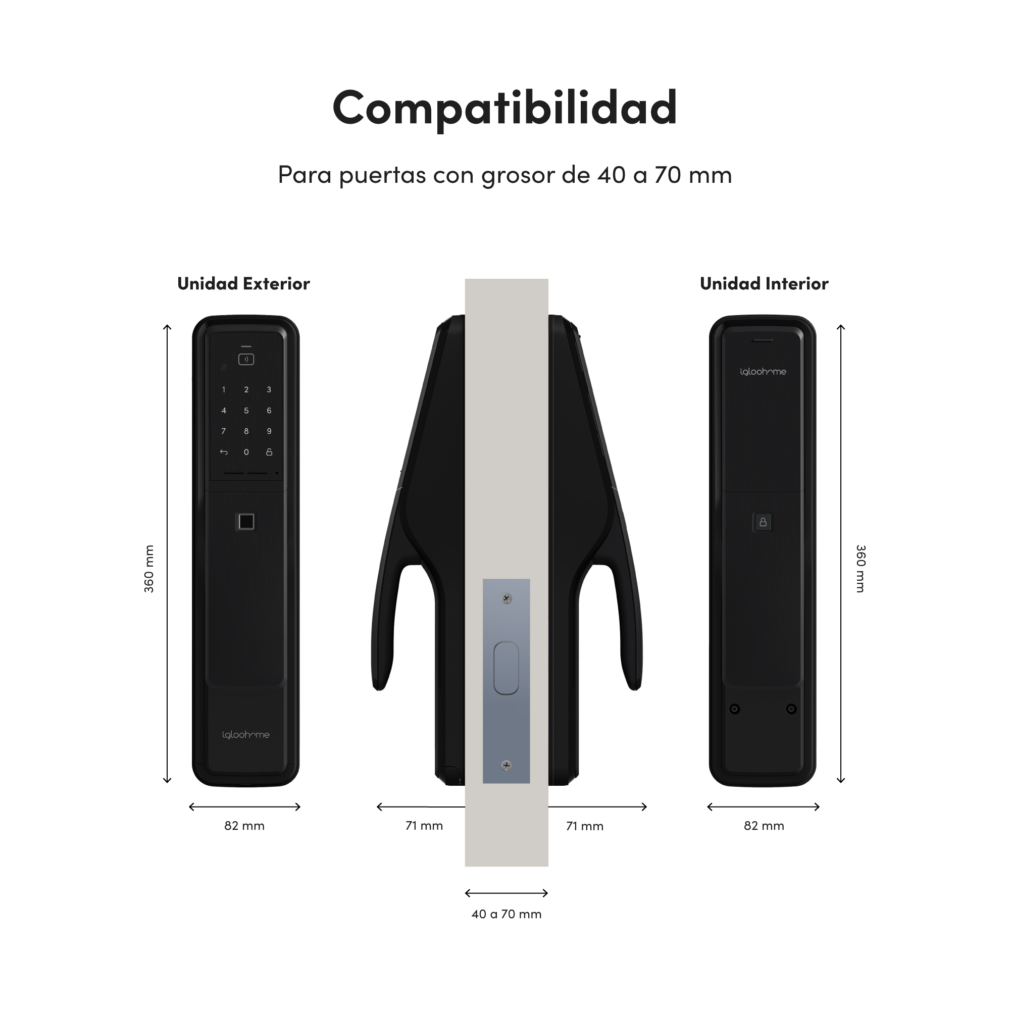 Cerradura Inteligente igloohome Push-Pull Mortise ideal para Airbnb