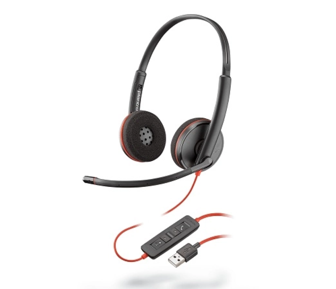 Audifonos PLANTRONICS C3220 USB-A Negro USB DIADEMA VENTAS NEGOCIOS VIDEO LLAMADA CABLE LAP PC MIC
