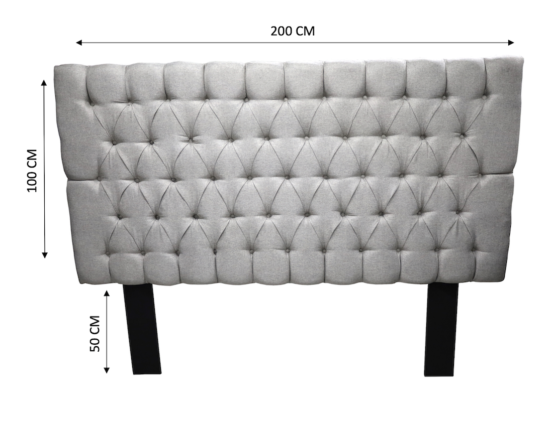 Cabecera Capitonada Soho Plata King Size, El Bazar Store