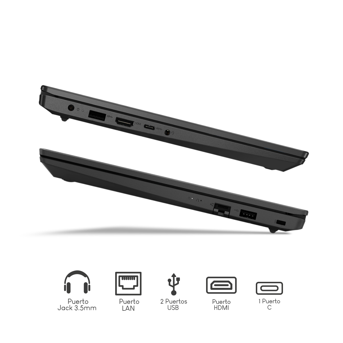 Laptop Lenovo V15 G2 amd Ryzen 5-5500U 6C 8GB 512GB ssd pcie 15.6Pulg FHD W11H Teclado Ingles Pin UK Black + Audífonos