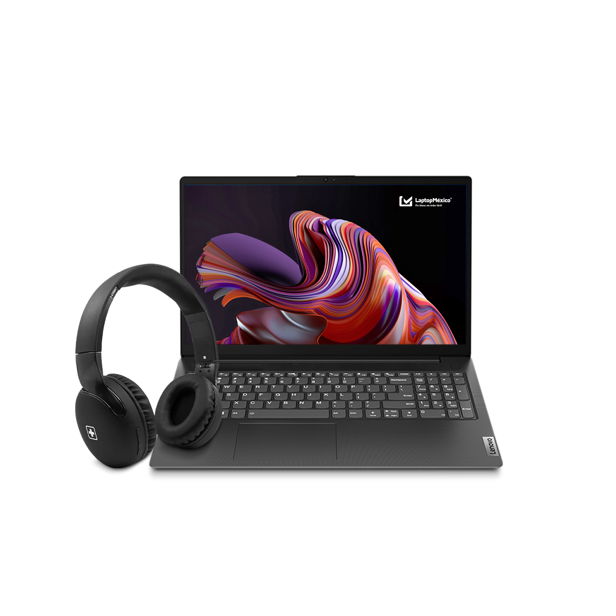 Laptop Lenovo V15 G2 amd Ryzen 5-5500U 6C 8GB 512GB ssd pcie 15.6Pulg FHD W11H Teclado Ingles Pin UK Black + Audífonos