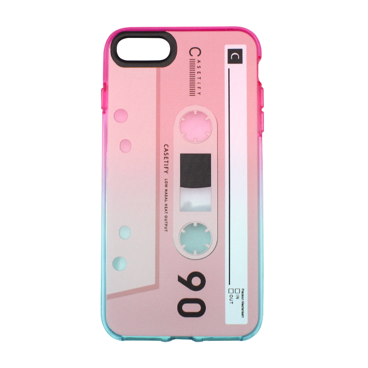 KIT Funda + Mica 9D para iPhone 7 | iPhone 8 | iPhone SE 2020 Diseño Cassette Casete Rosa Azul