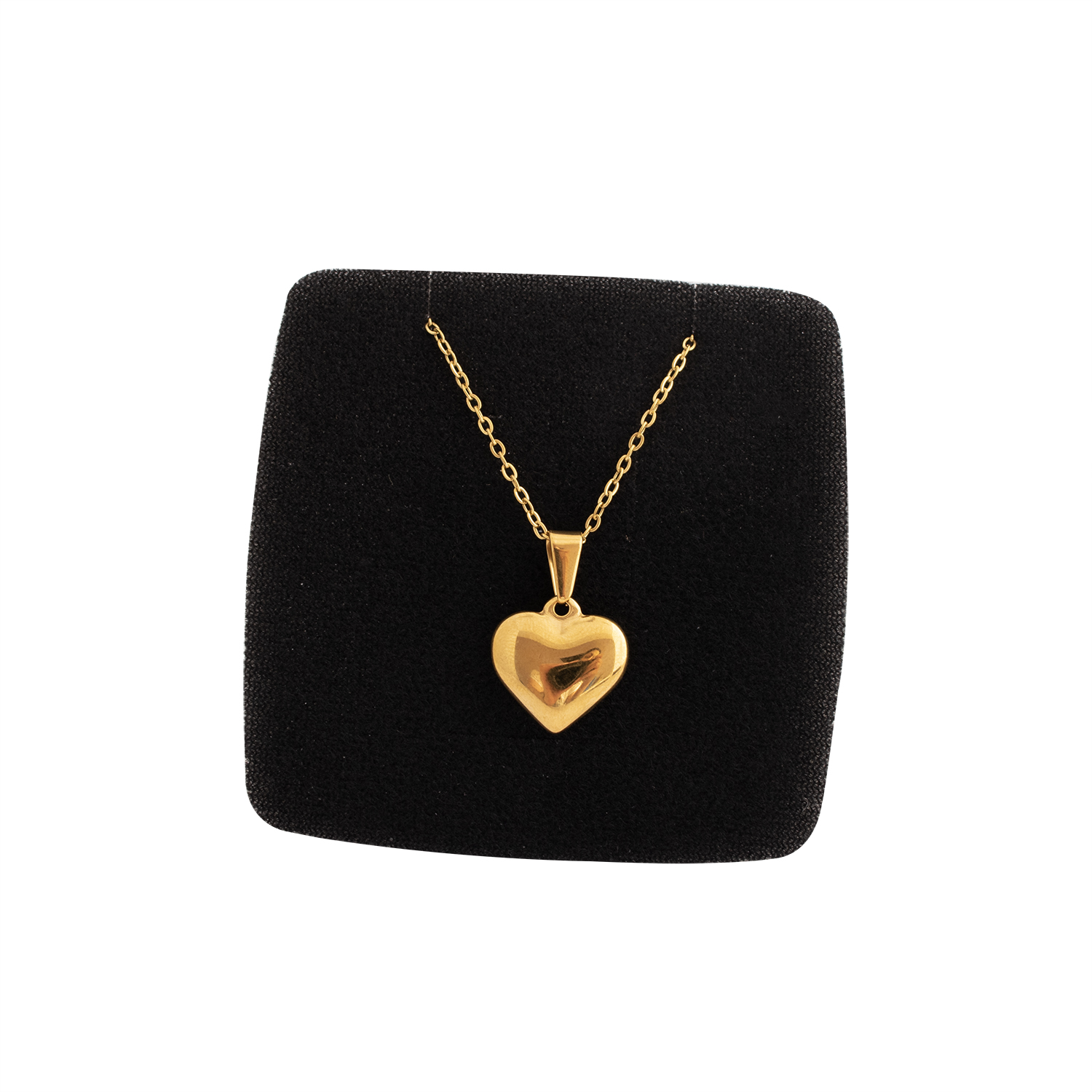 Collar con Dije en forma de Corazón- Bañado en Oro de 14k