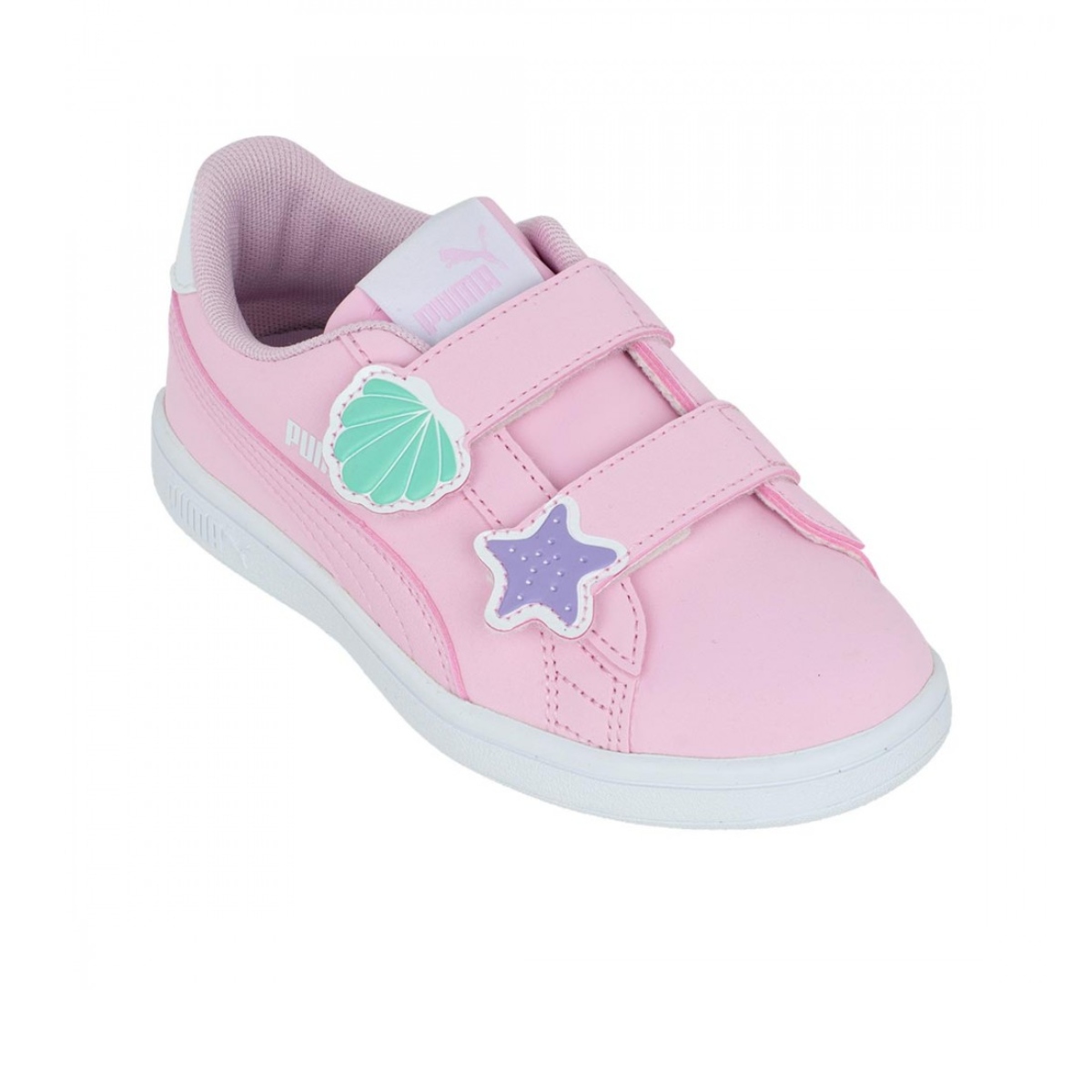 Tenis Casual Puma Smash V2 Mermaid 391898 02 rosa de Niñas 