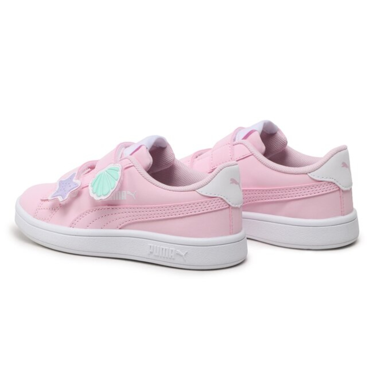 Tenis Casual Puma Smash V2 Mermaid 391898 02 rosa de Niñas 