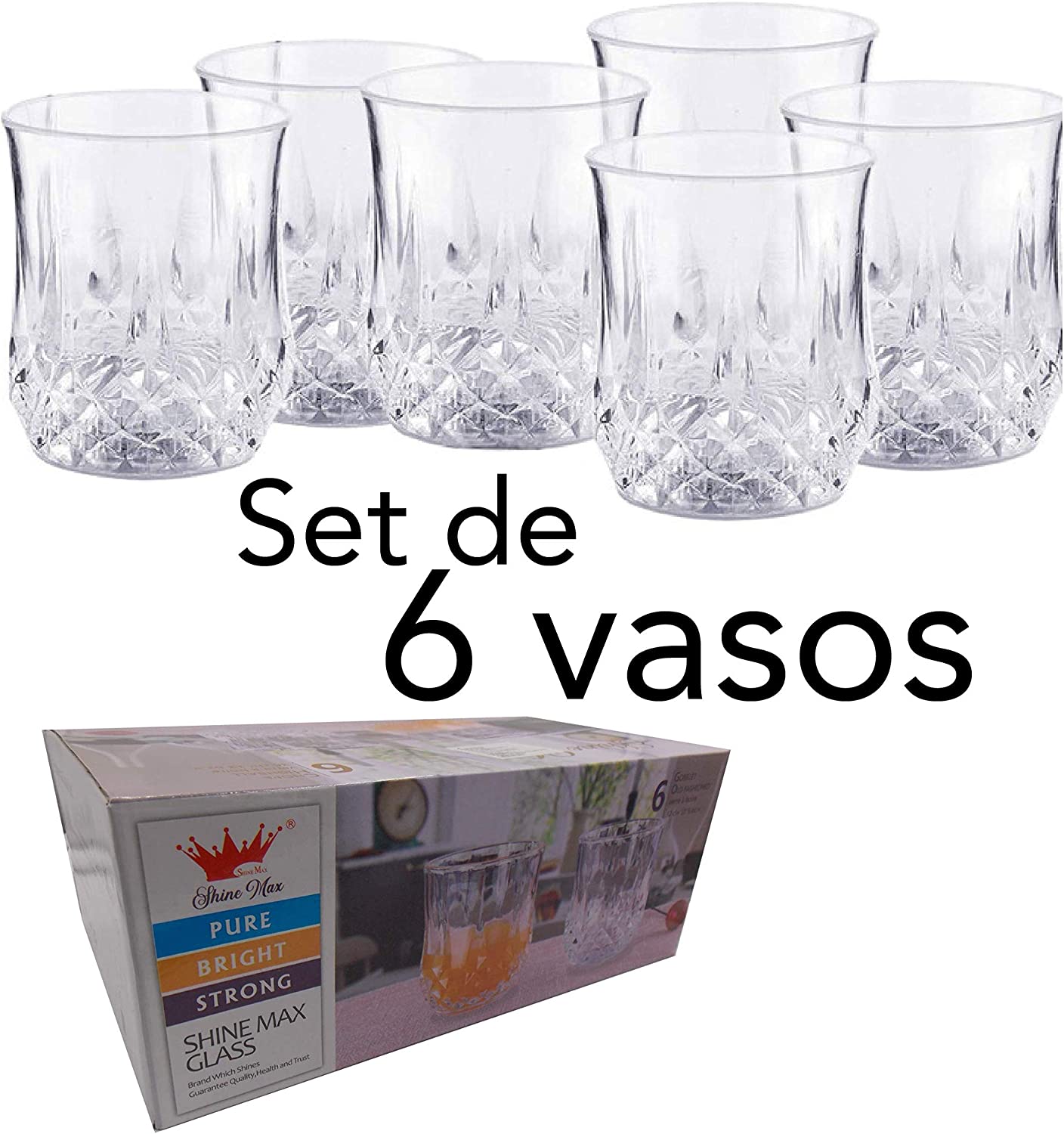 Set De 6 Vasos Old Fashioned Para Whisky 12 Oz 290 Ml