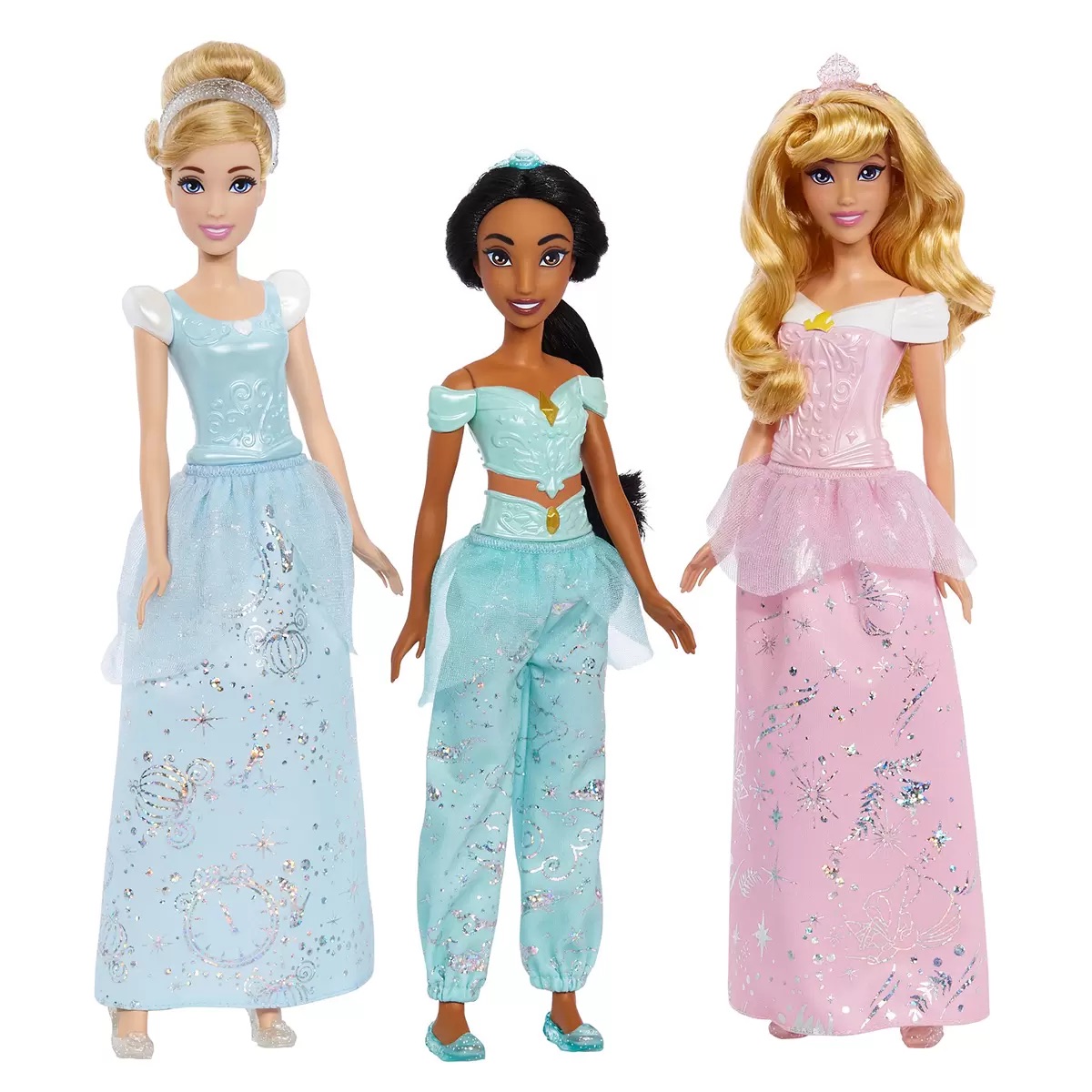 Set 7 Muñecas Princesas Disney Vestidos Destellantes