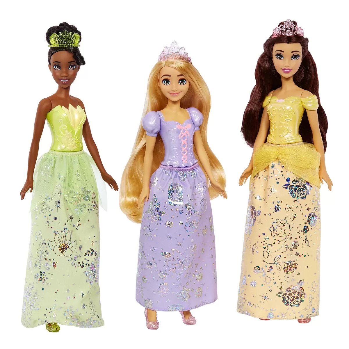 Set 7 Muñecas Princesas Disney Vestidos Destellantes