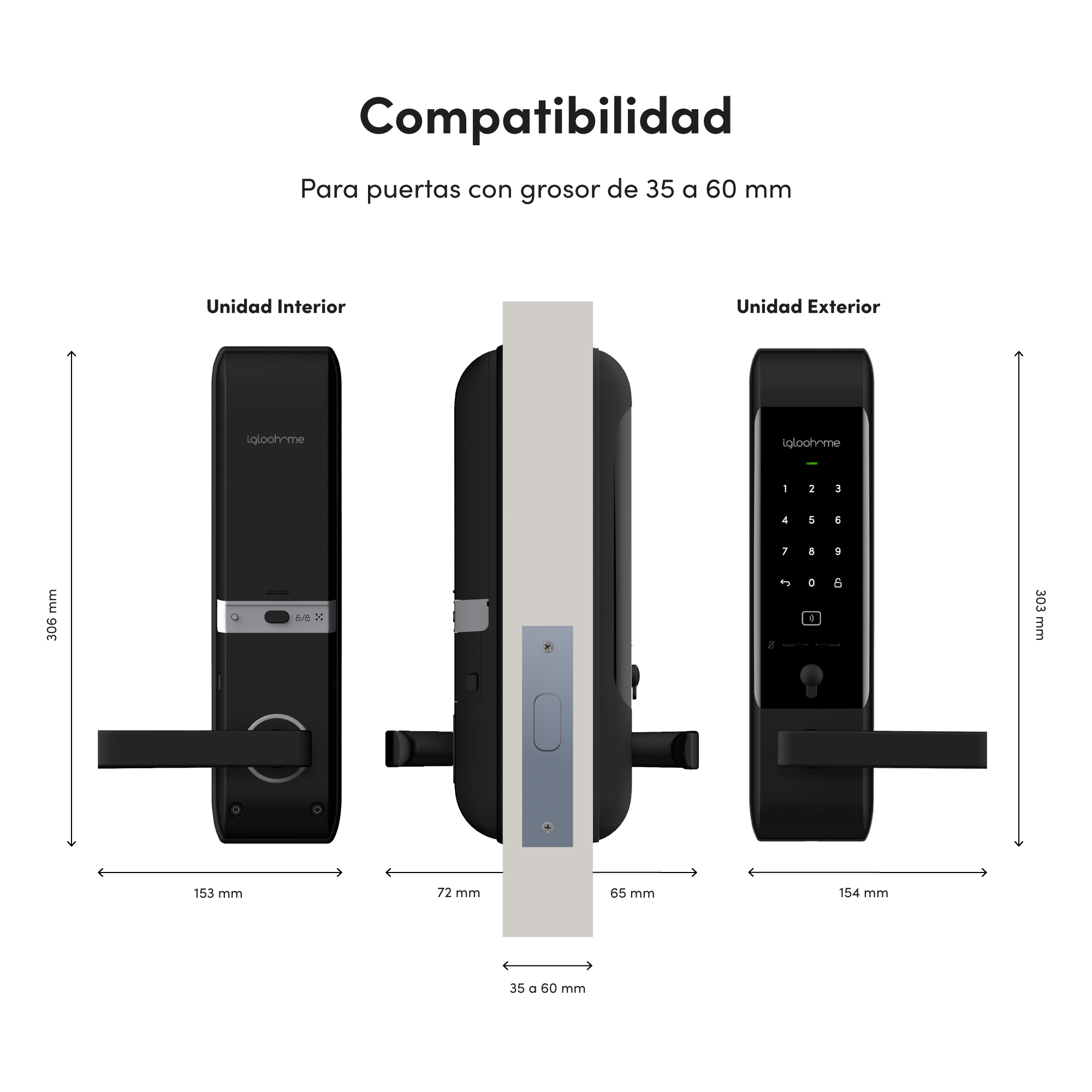 Cerradura Digital igloohome Smart con Manija - Para tu hogar o Airbnb